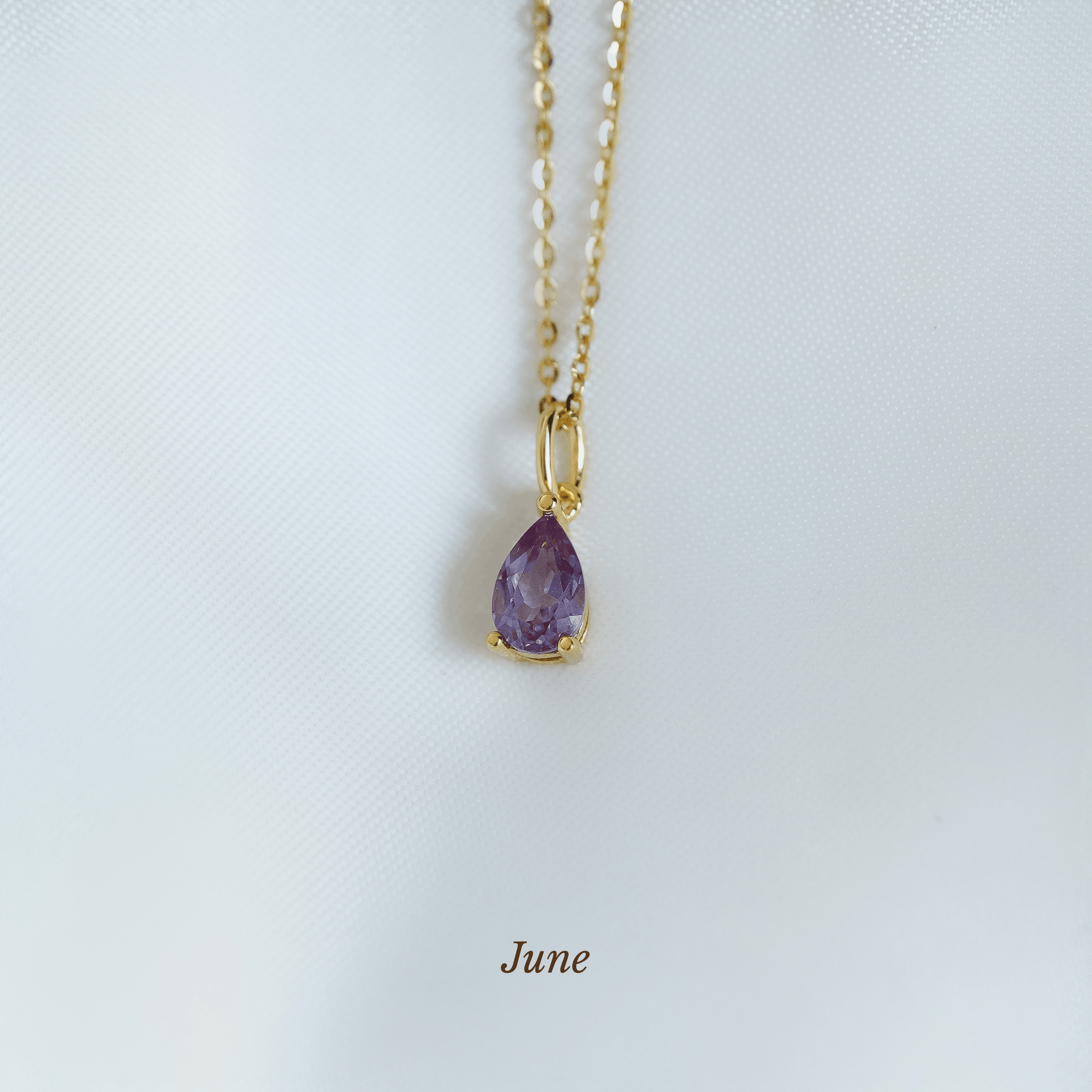 Caro Birthstone Pear Necklace