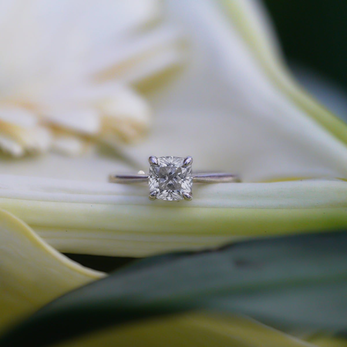 Cushion Solitaire Ring