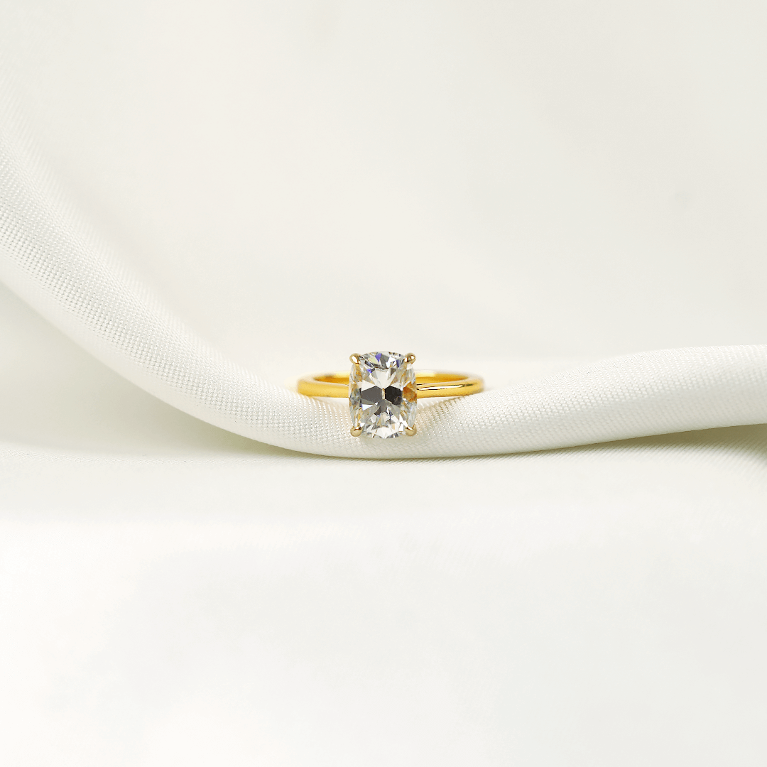 Elongated Cushion Solitaire Ring