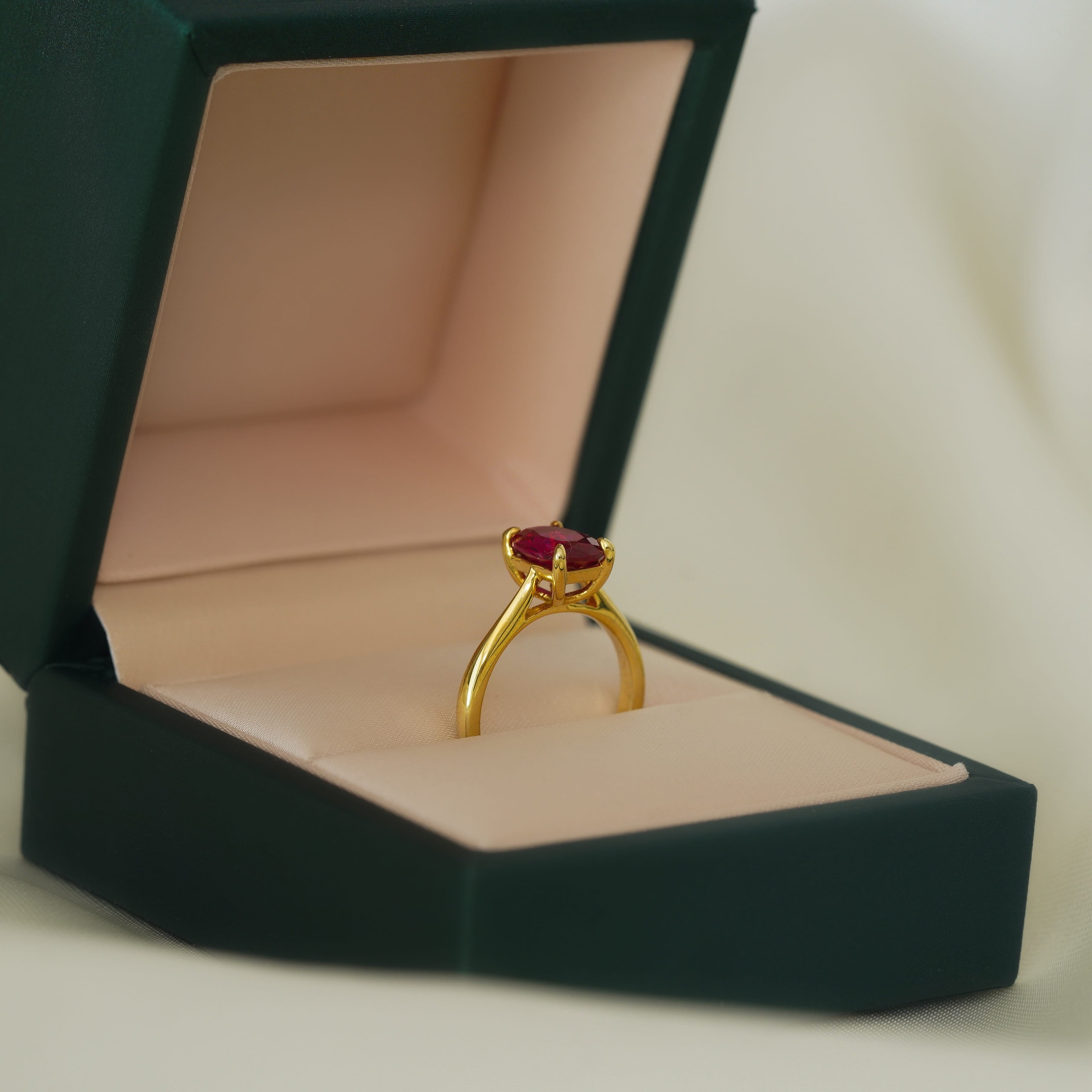 Lab Ruby Solitaire (Oval Cut)