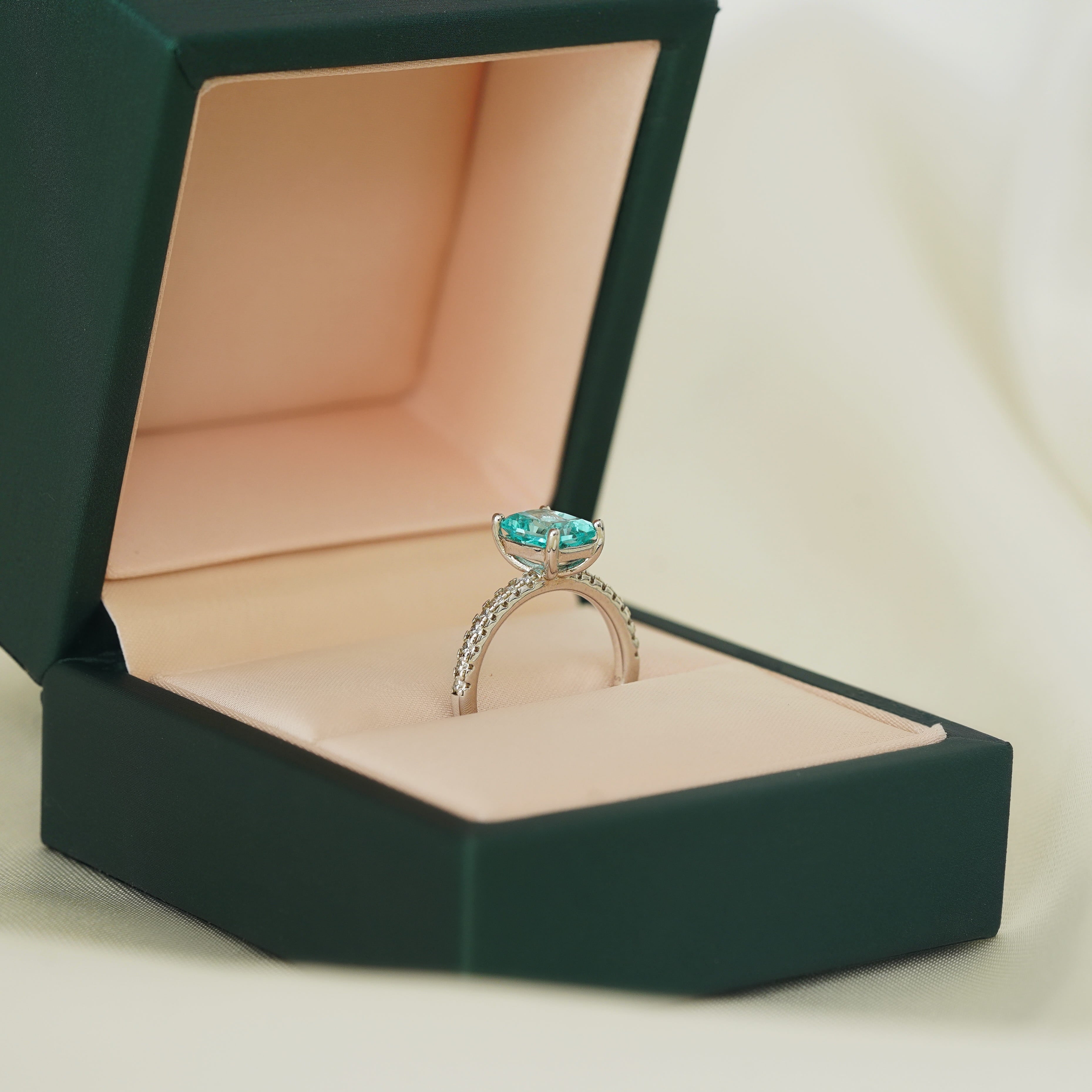 Radiant Pavé Ring (Paraiba)