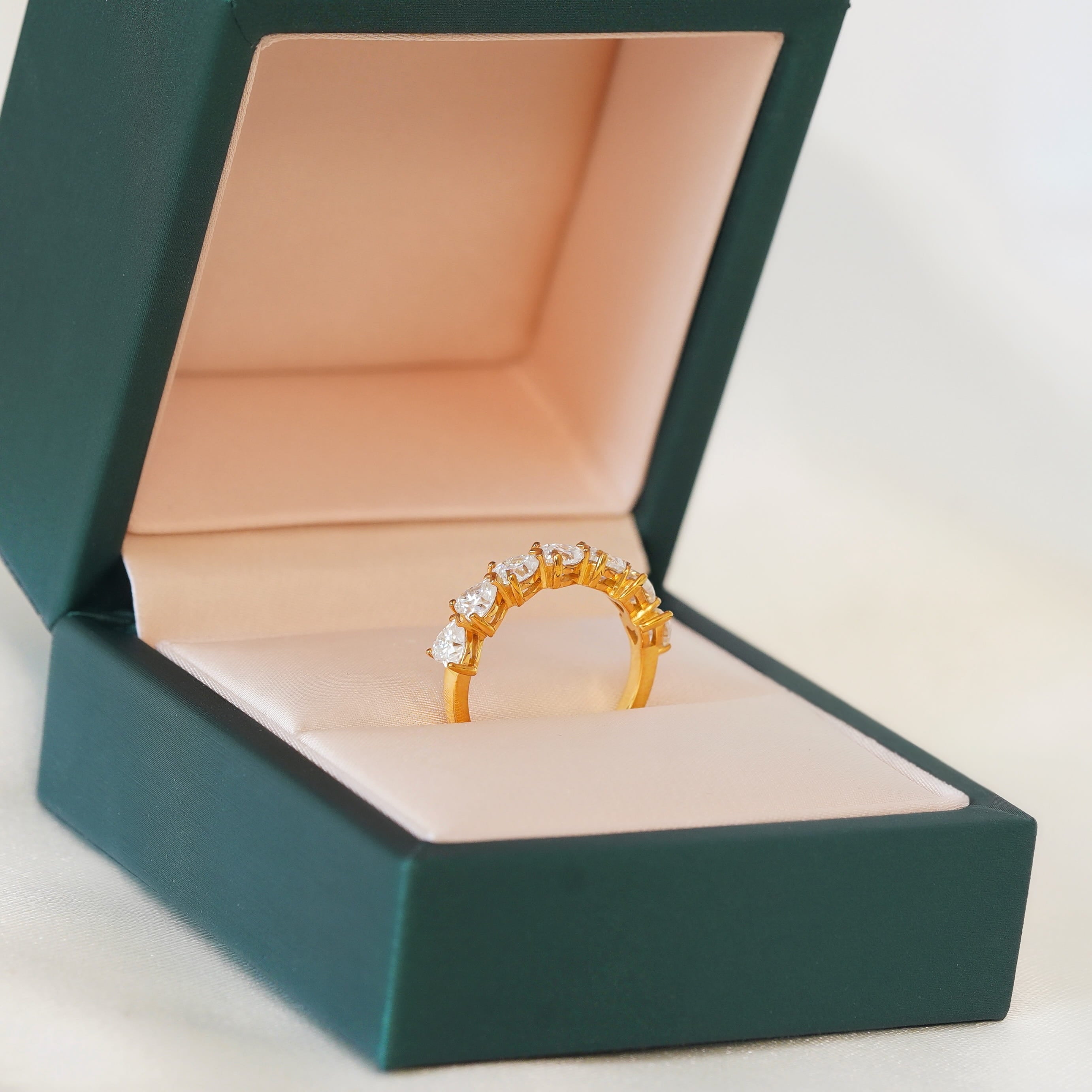 Heart Half Eternity Ring