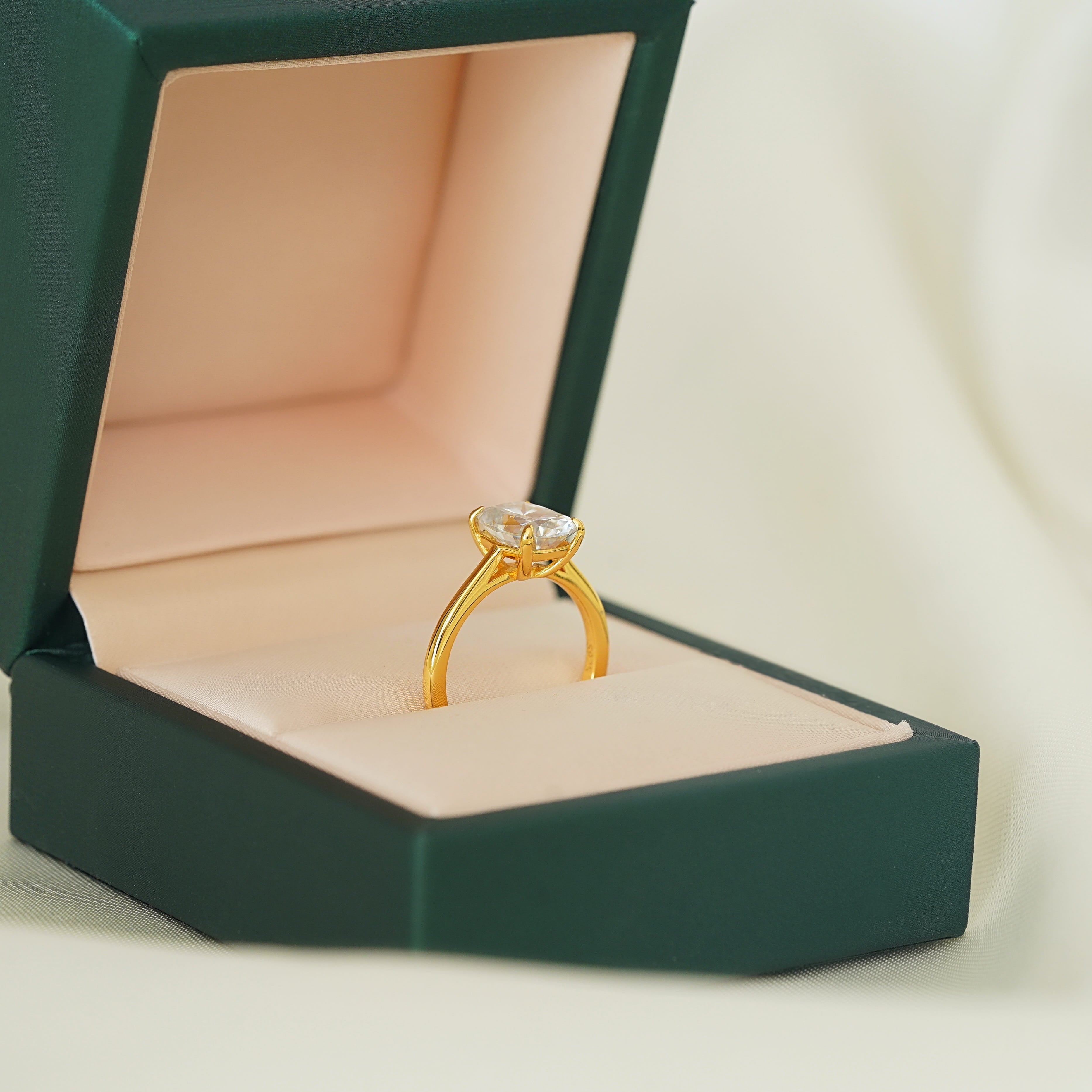 Elongated Cushion Solitaire Ring