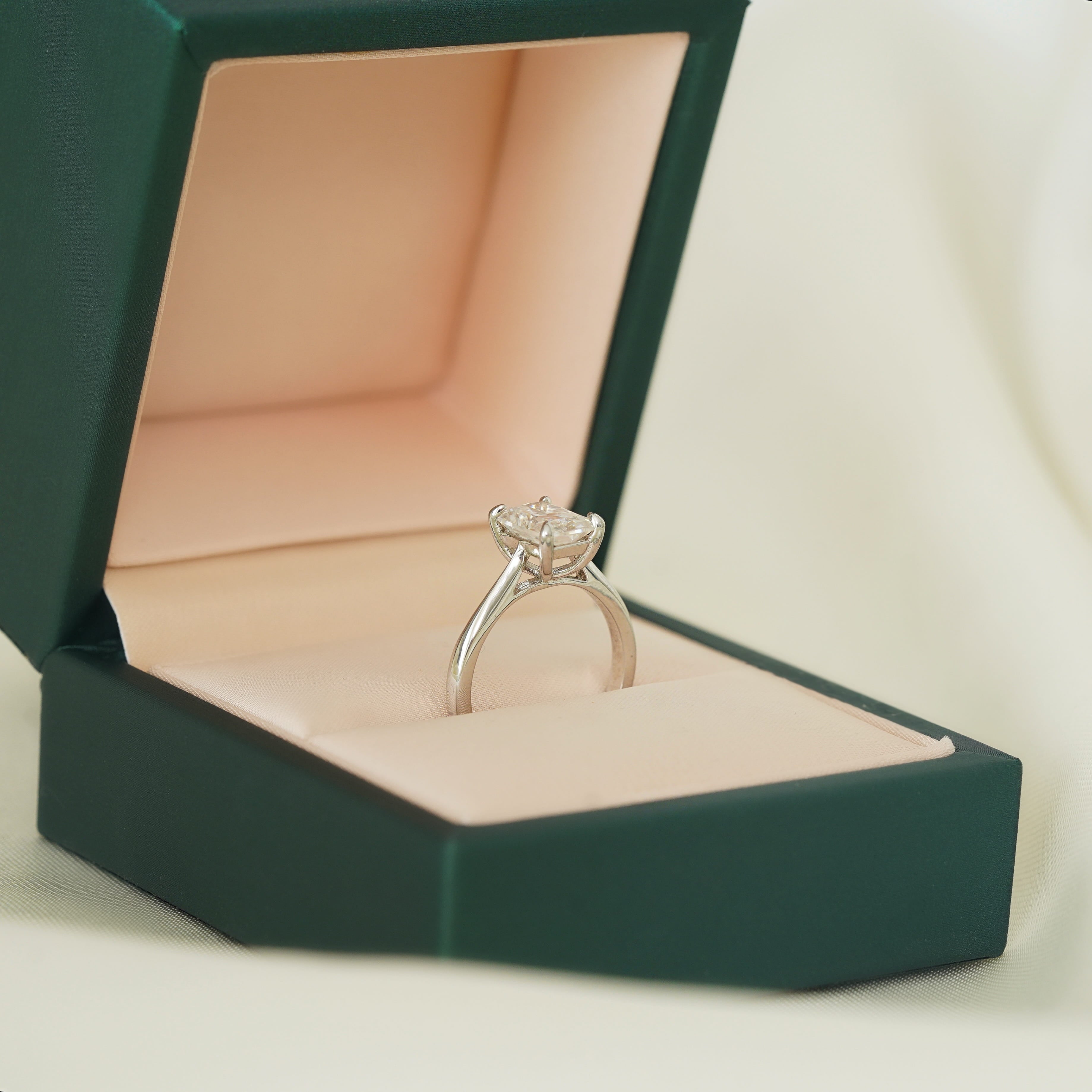 Elongated Cushion Solitaire Ring