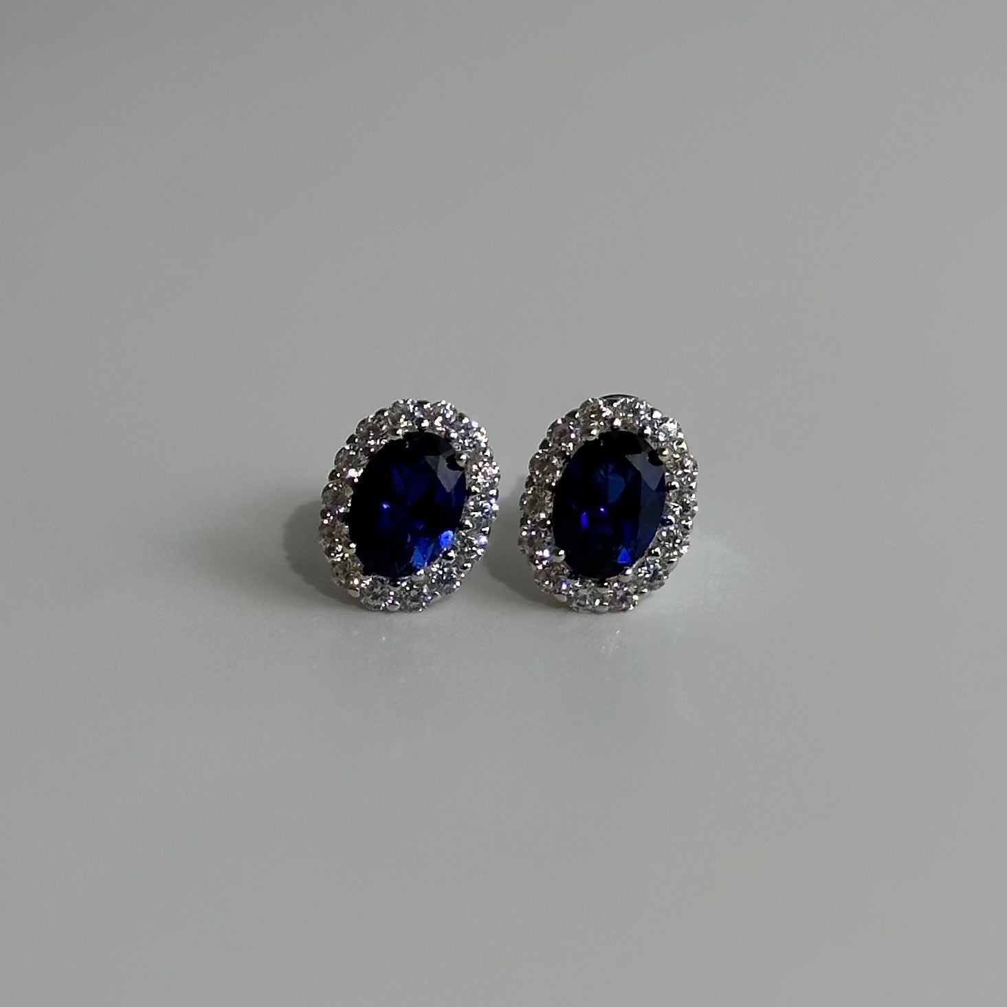 Lab Sapphire Stud Earrings