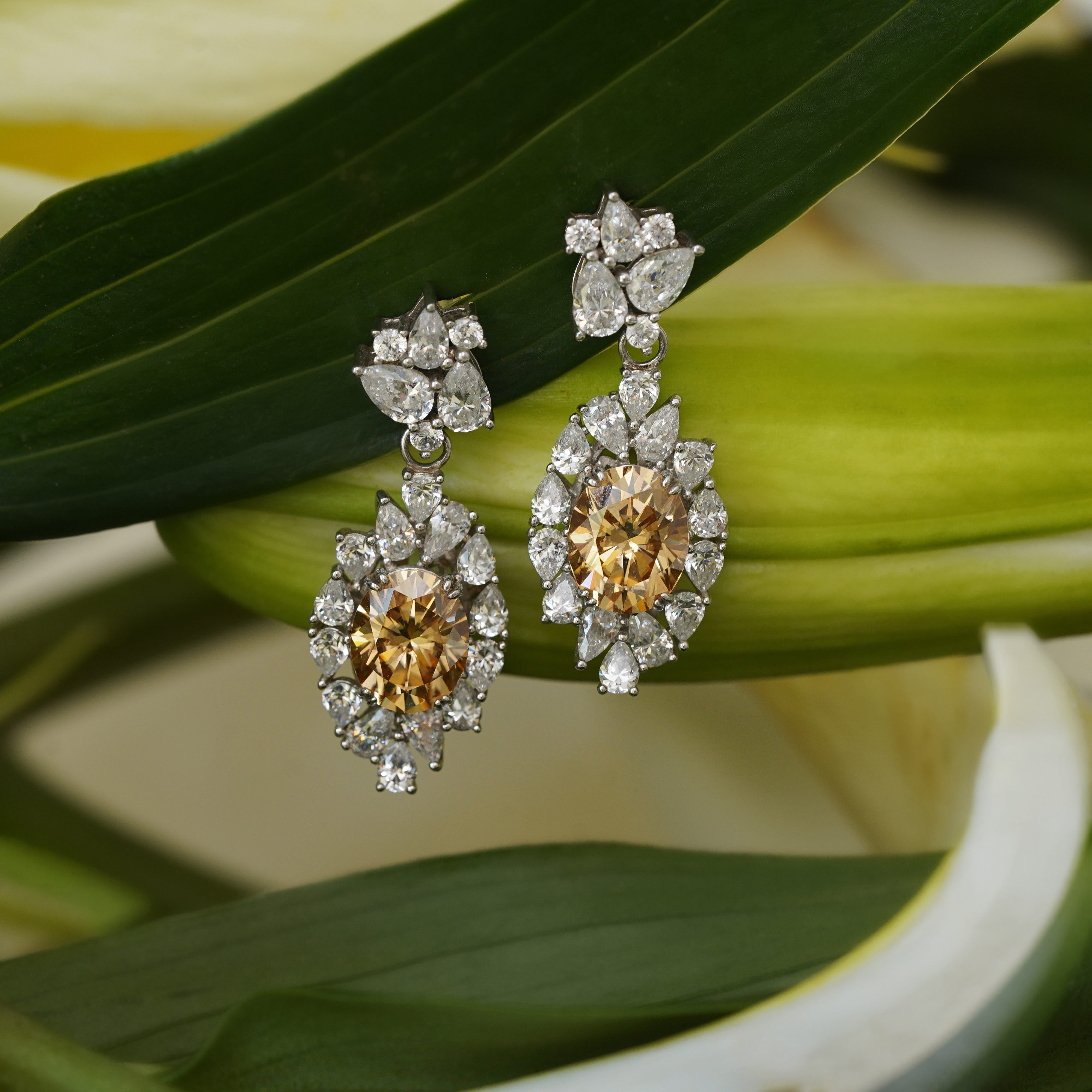 Amber Dangling Earrings (2-Ways)