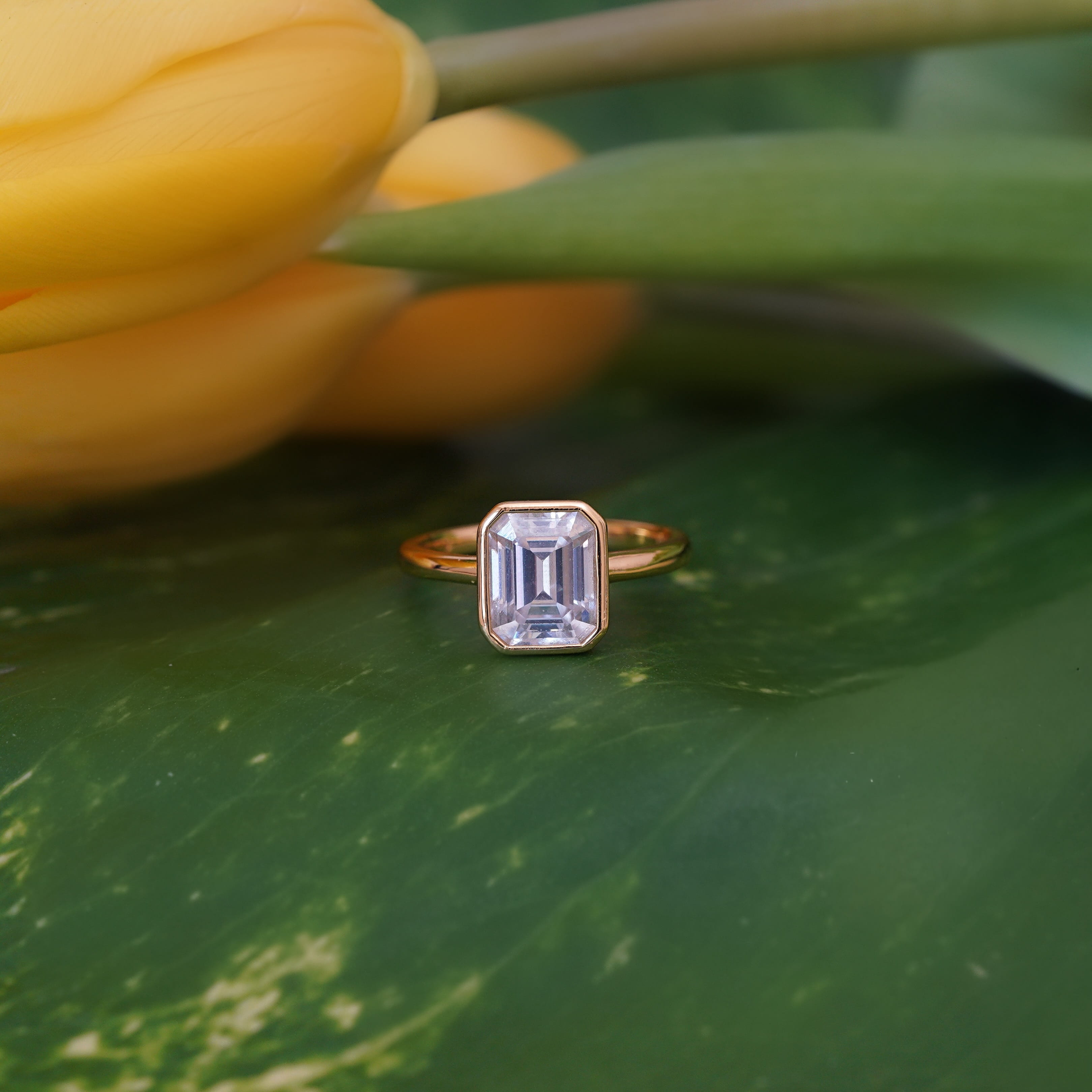 Emerald Bezel Solitaire