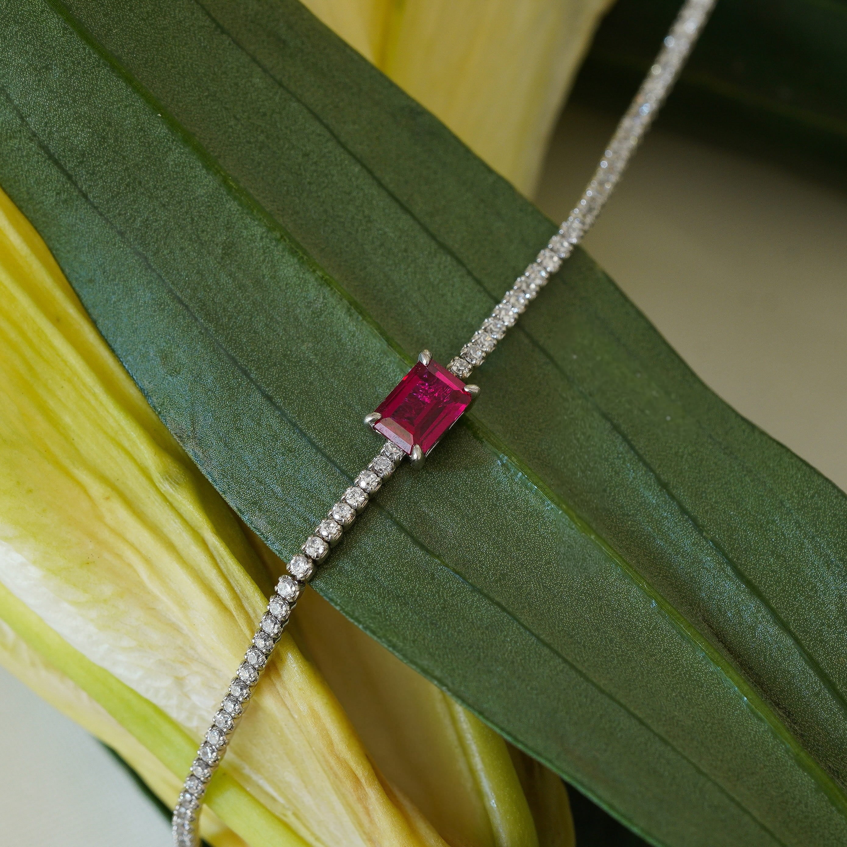 Lab Ruby Bracelet