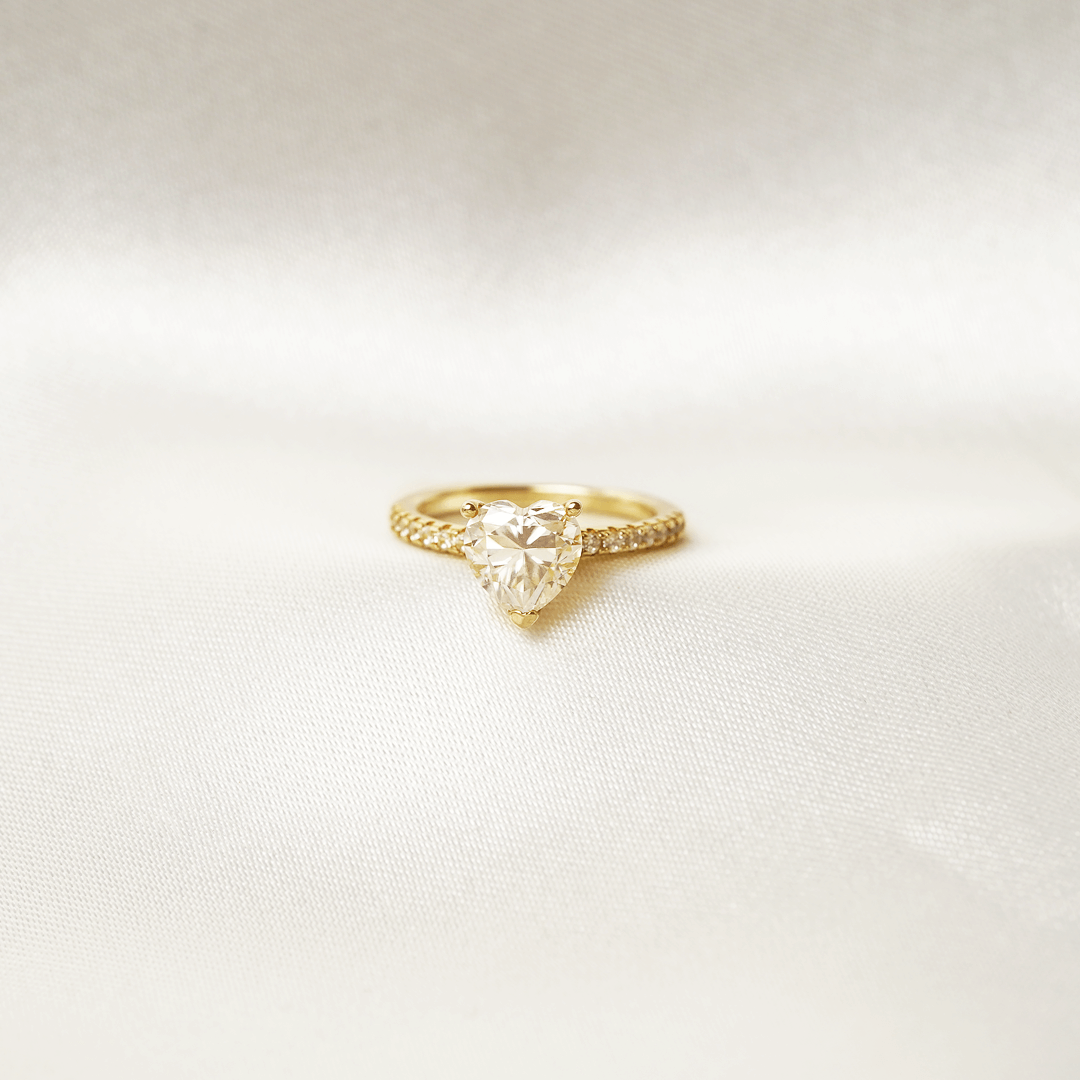 Heart Cut Pavé Setting Ring