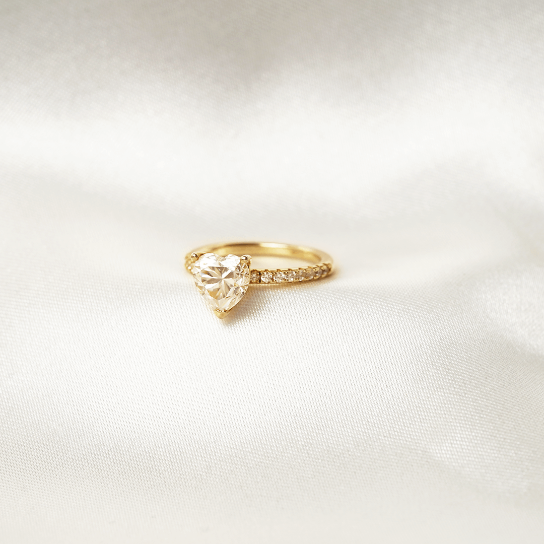 Heart Cut Pavé Setting Ring