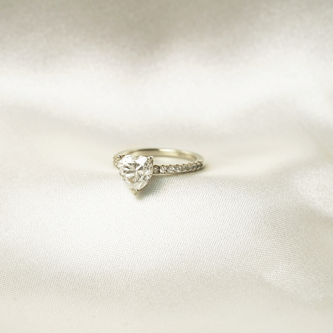 Heart Cut Pavé Setting Ring