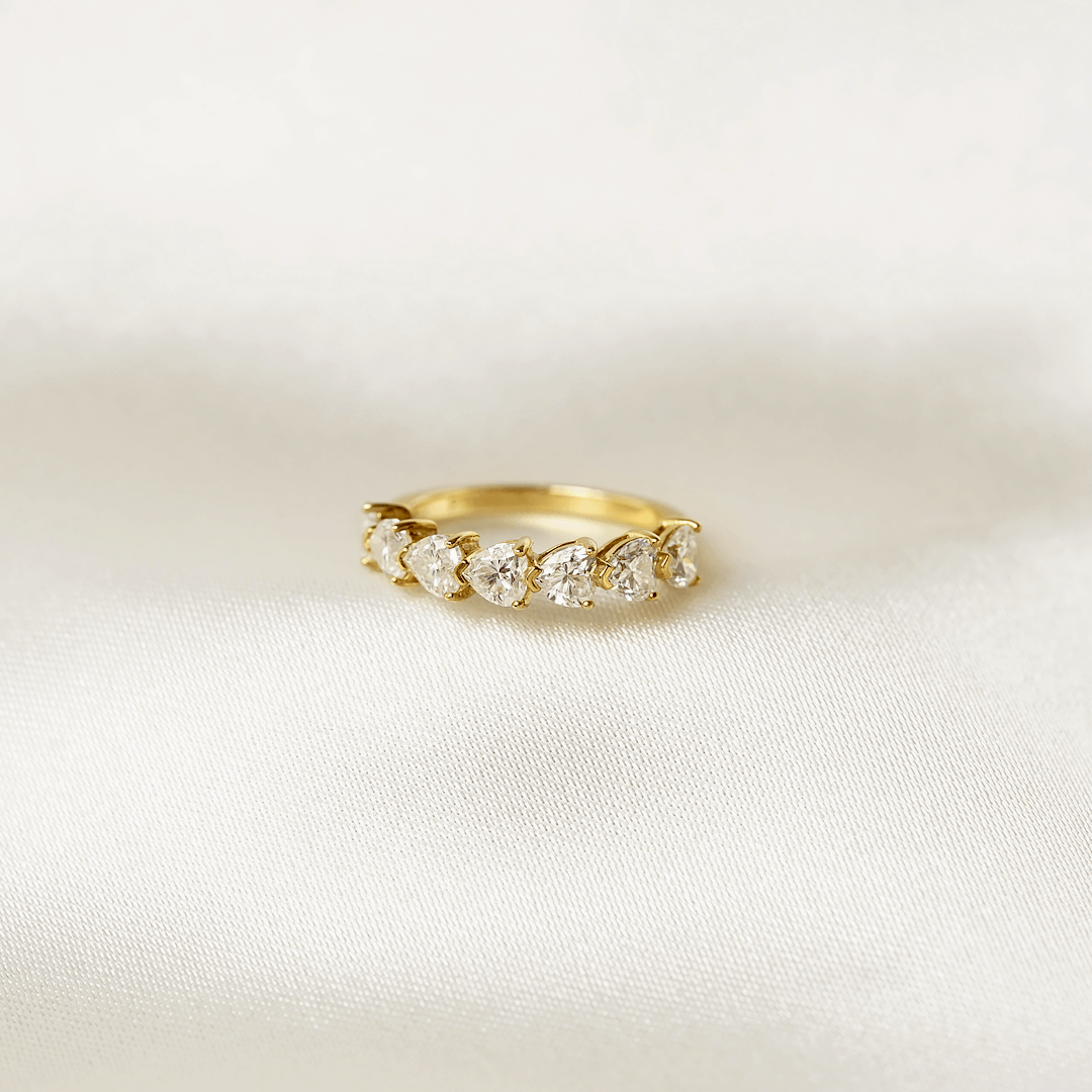 Heart Half Eternity Ring