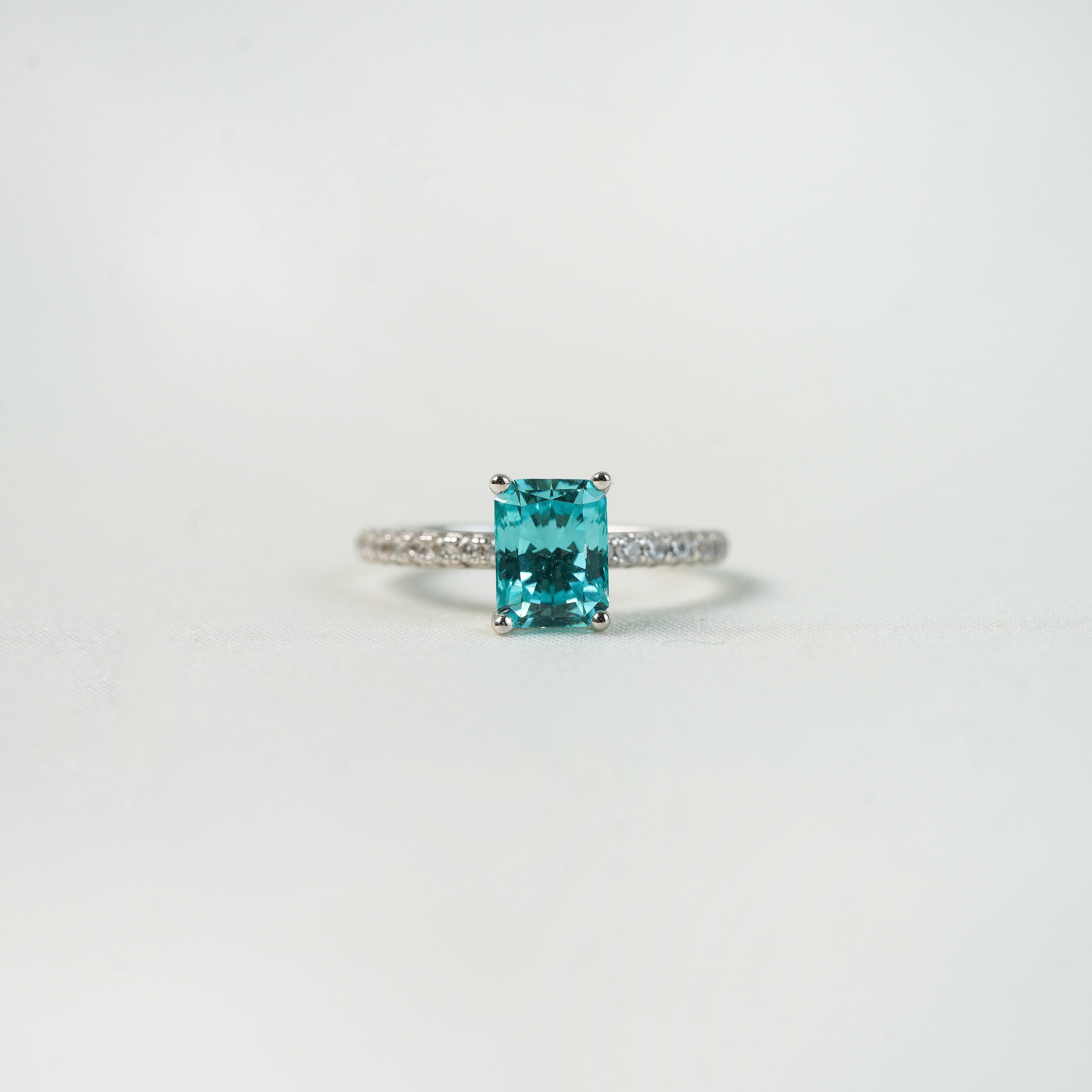 Radiant Pavé Ring (Paraiba)