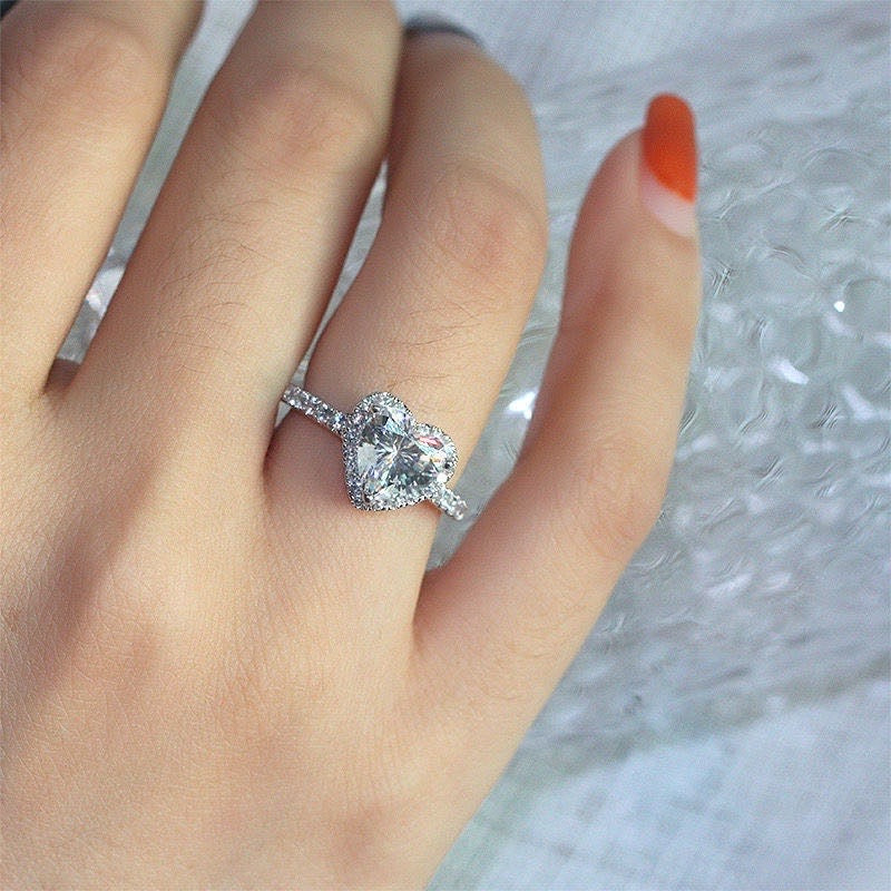 Heart Cut Halo Pavé Ring