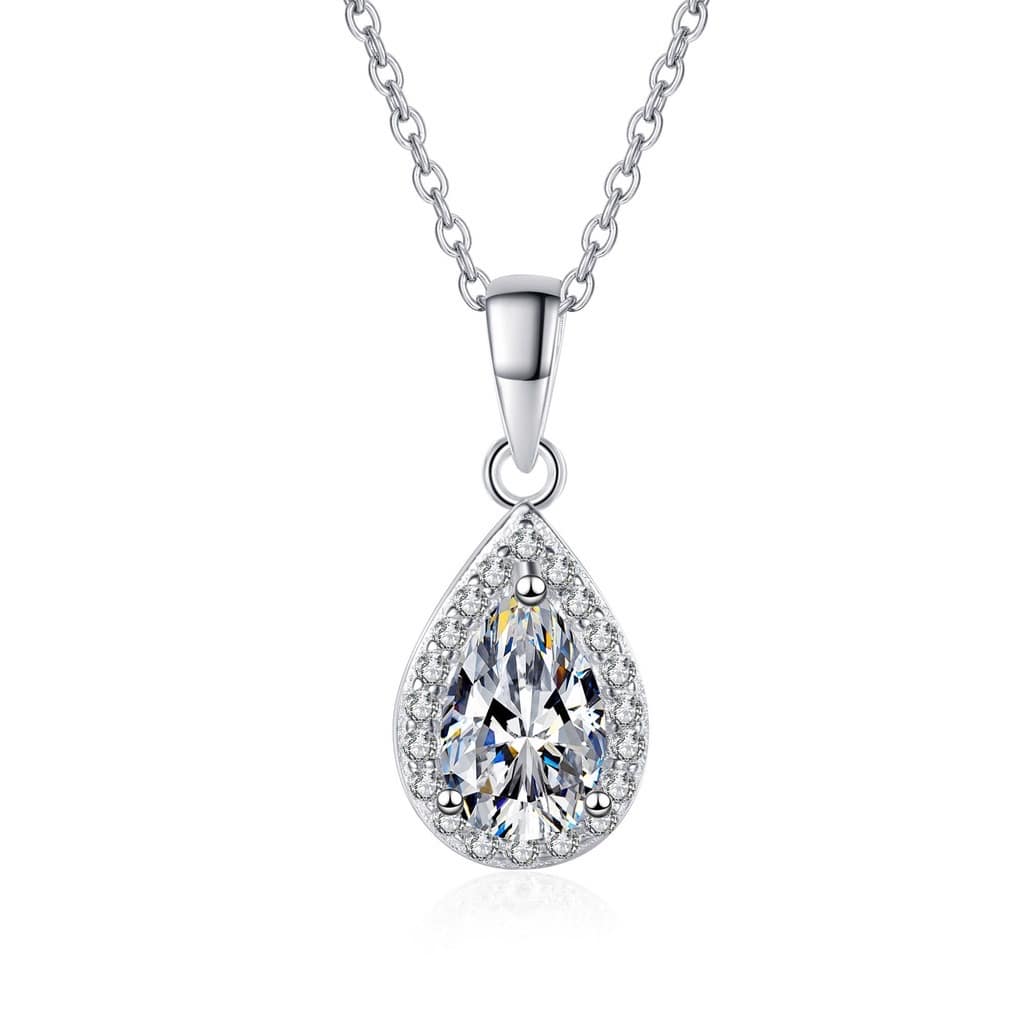 Talia Pear Halo Necklace