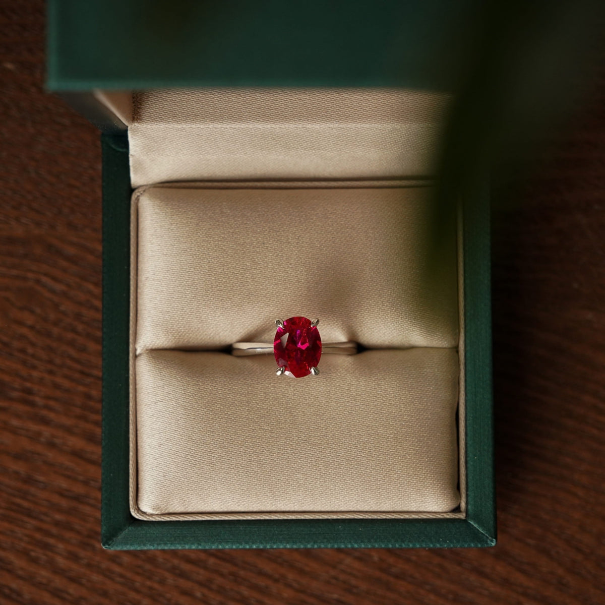 Lab Ruby Solitaire (Oval Cut)
