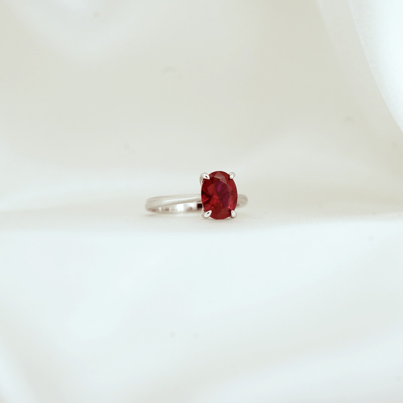 Lab Ruby Solitaire (Oval Cut)