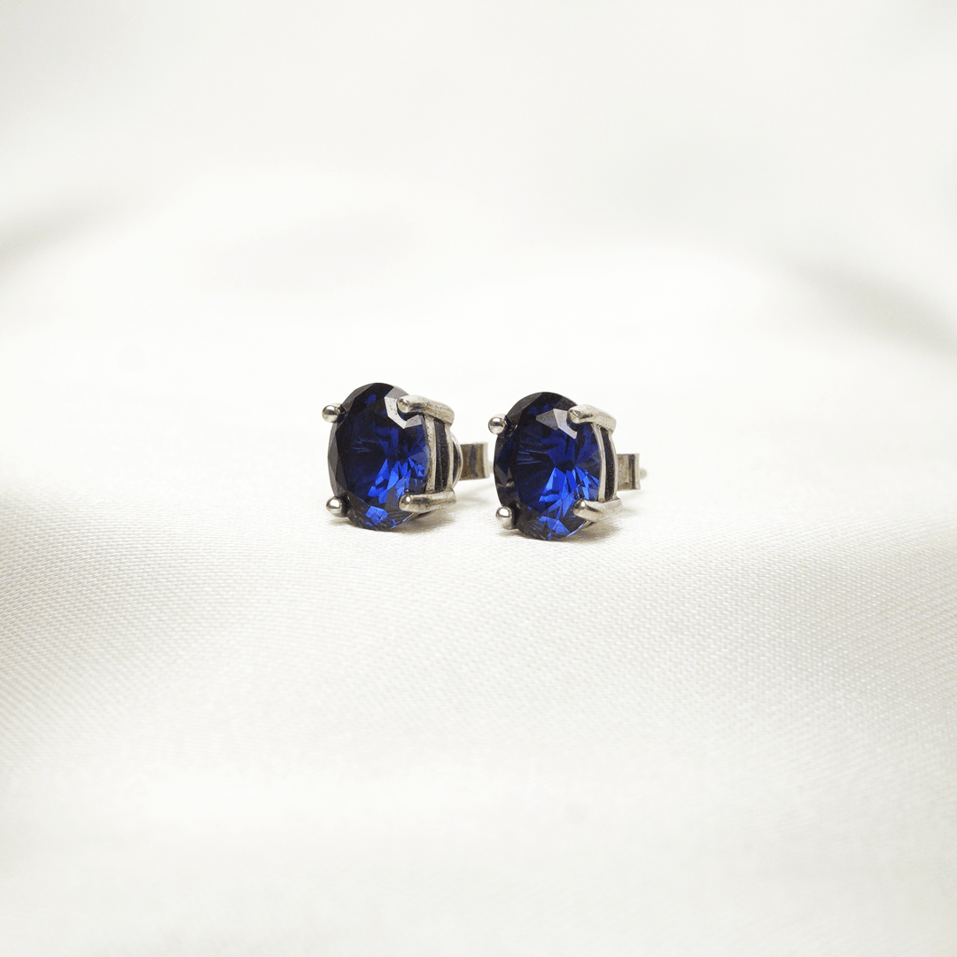 Lab Sapphire Classic Studs