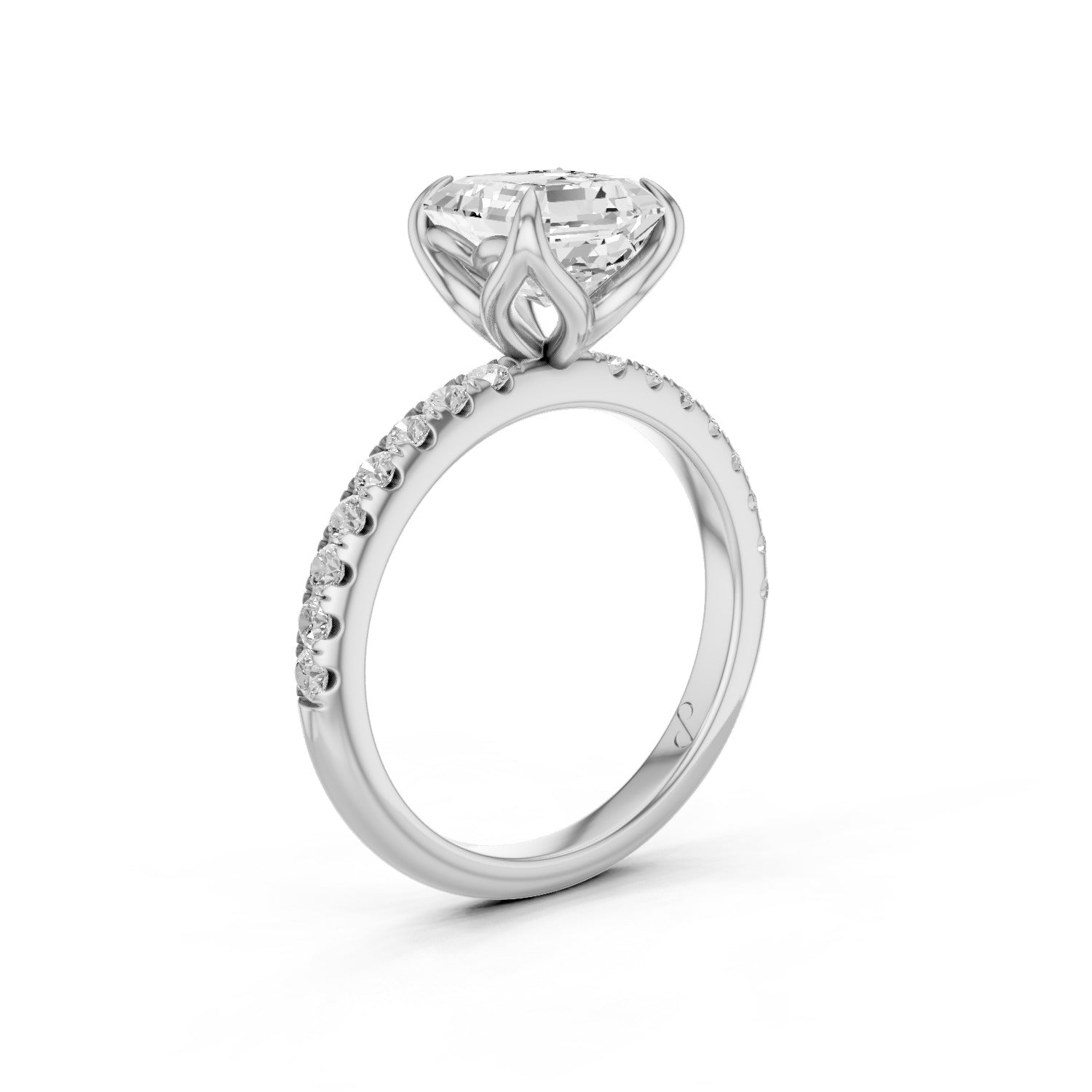 Petal Pavé (Moissanite) - 14k White Gold