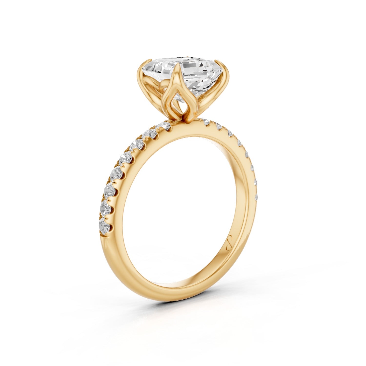 Petal Pavé (Moissanite) - 14k Yellow Gold Extra