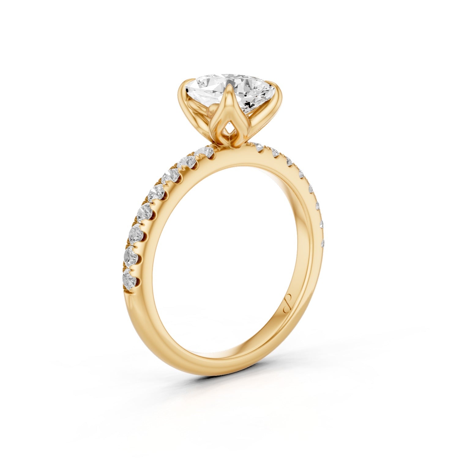 Petal Pavé (Diamond) - 14k Yellow Gold
