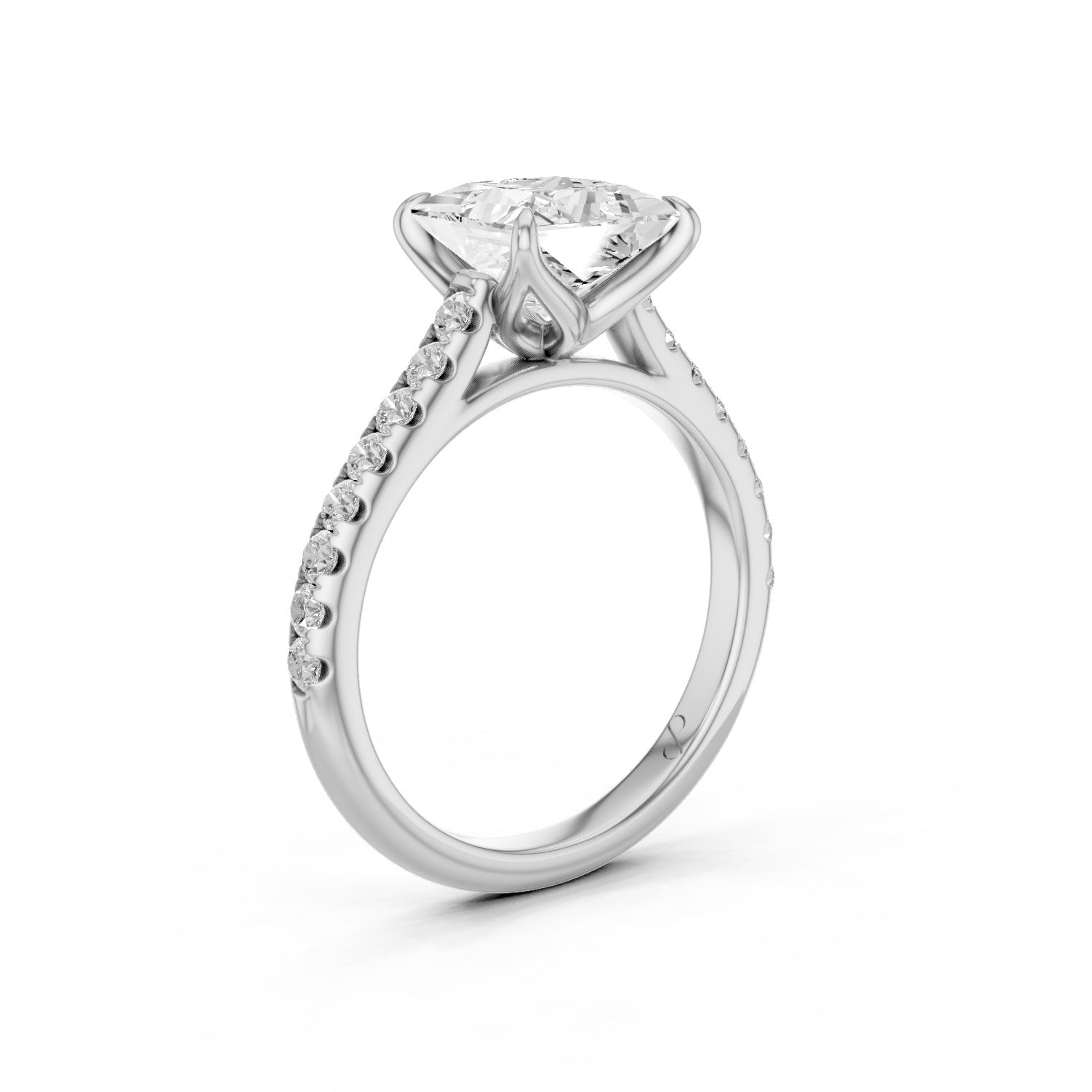 Petal Cathedral Pavé (Moissanite) - 18k White Gold