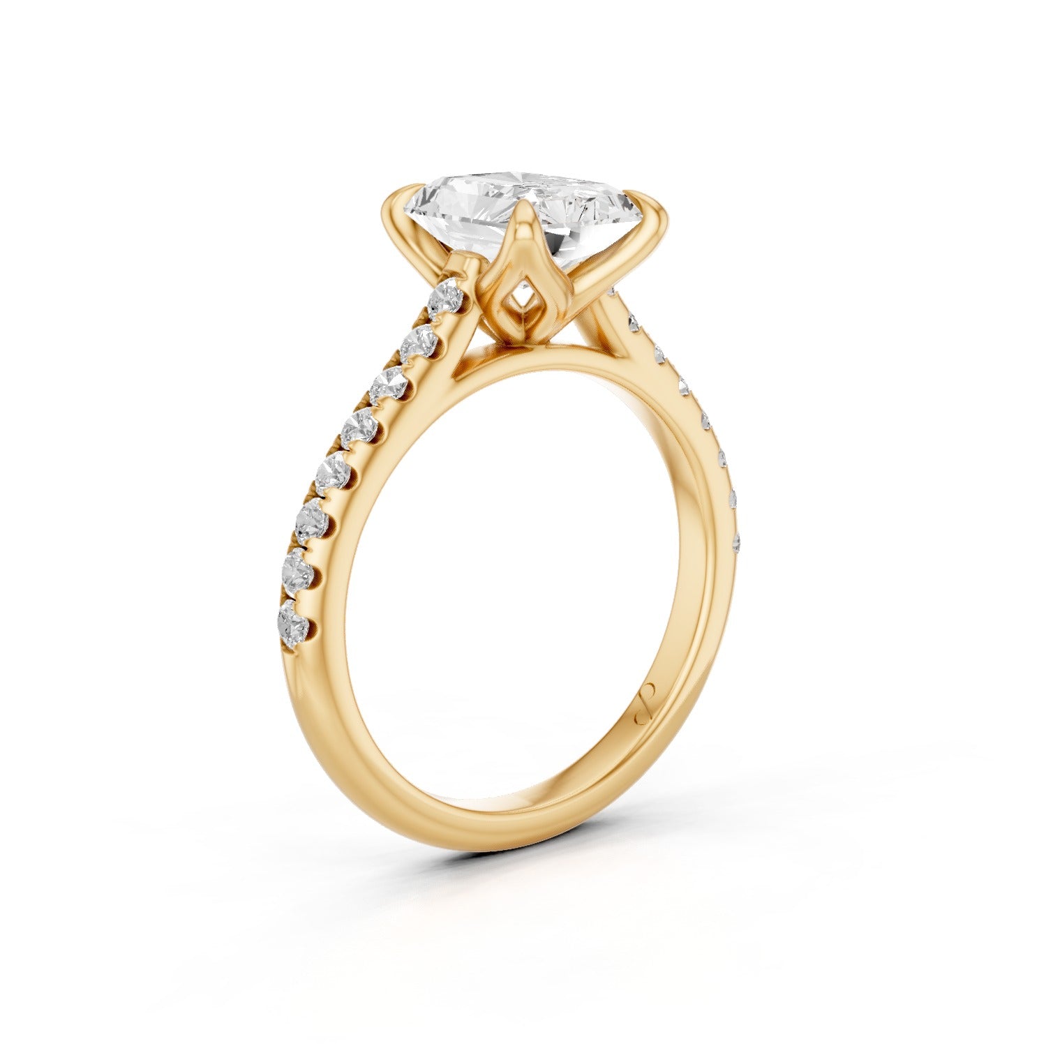 Petal Cathedral Pavé (Diamond) | 10k Yellow Gold