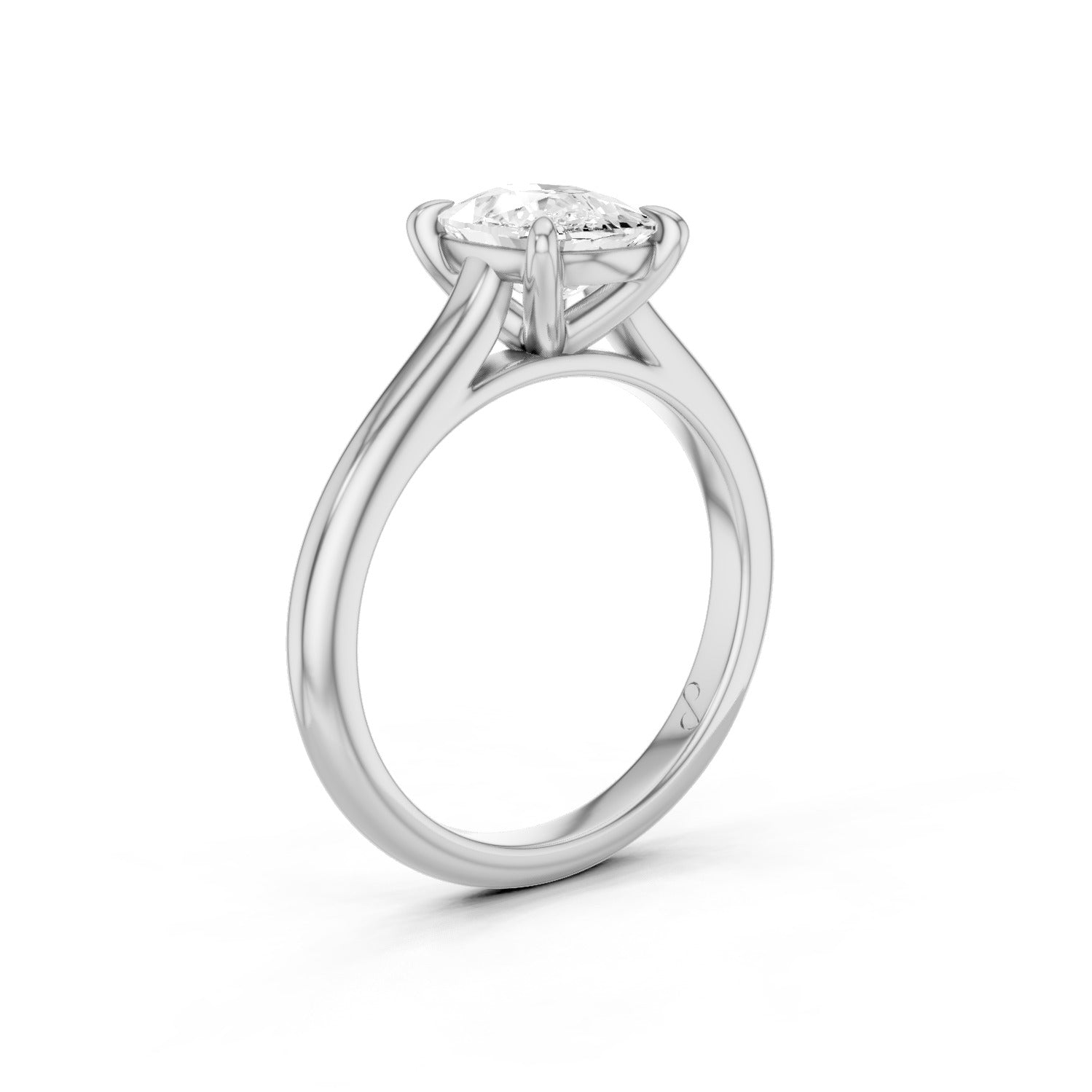 Cathedral Solitaire (Diamond) - 14k White Gold Extra