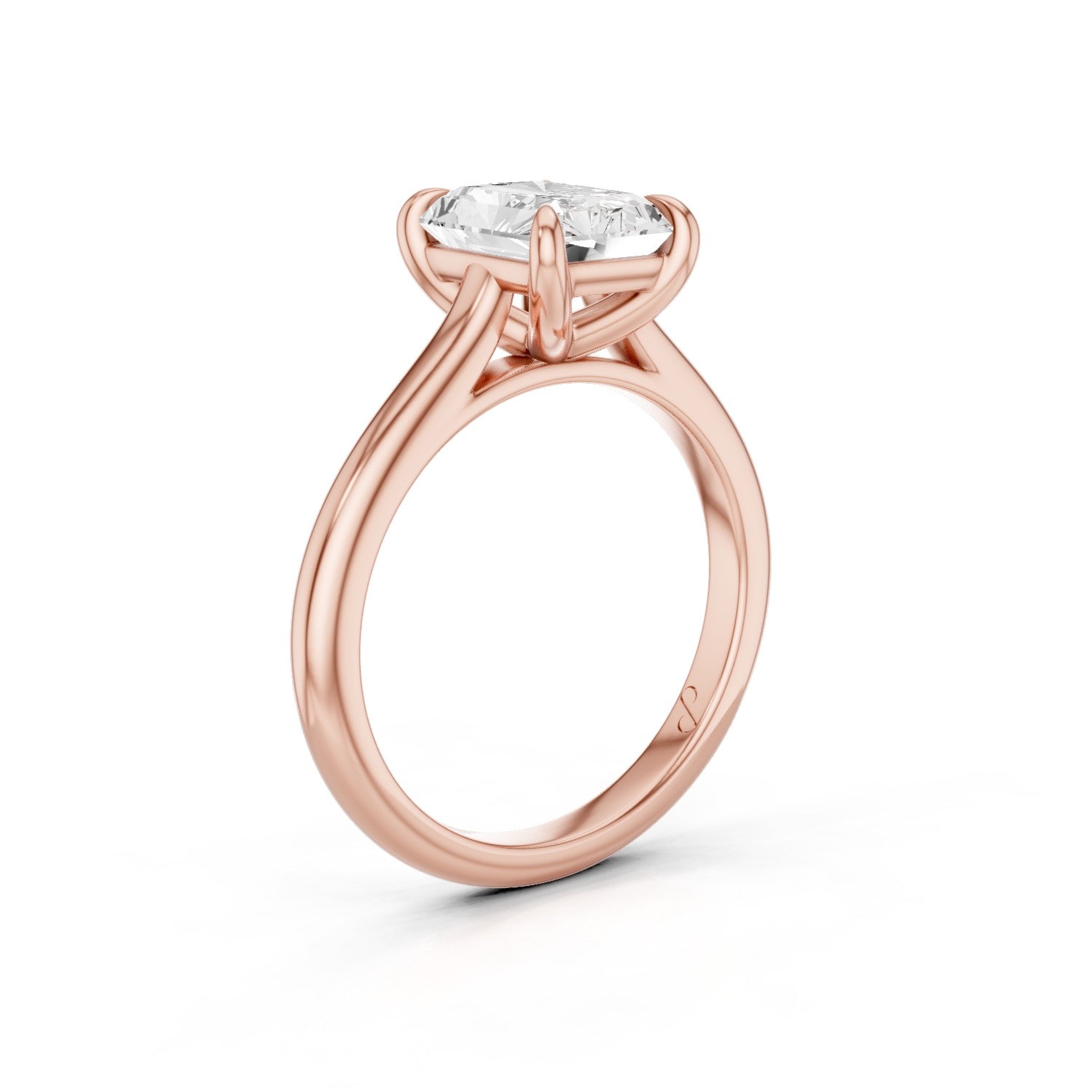 Cathedral Solitaire (Moissanite) - 14k Rose Gold Extra
