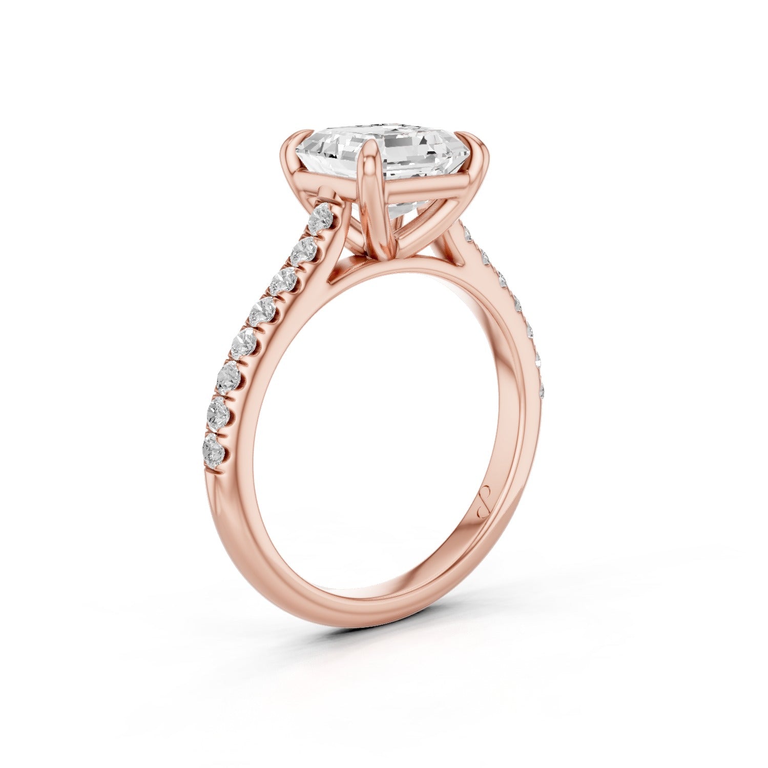 Cathedral Pavé (Moissanite) - 18k Rose Gold