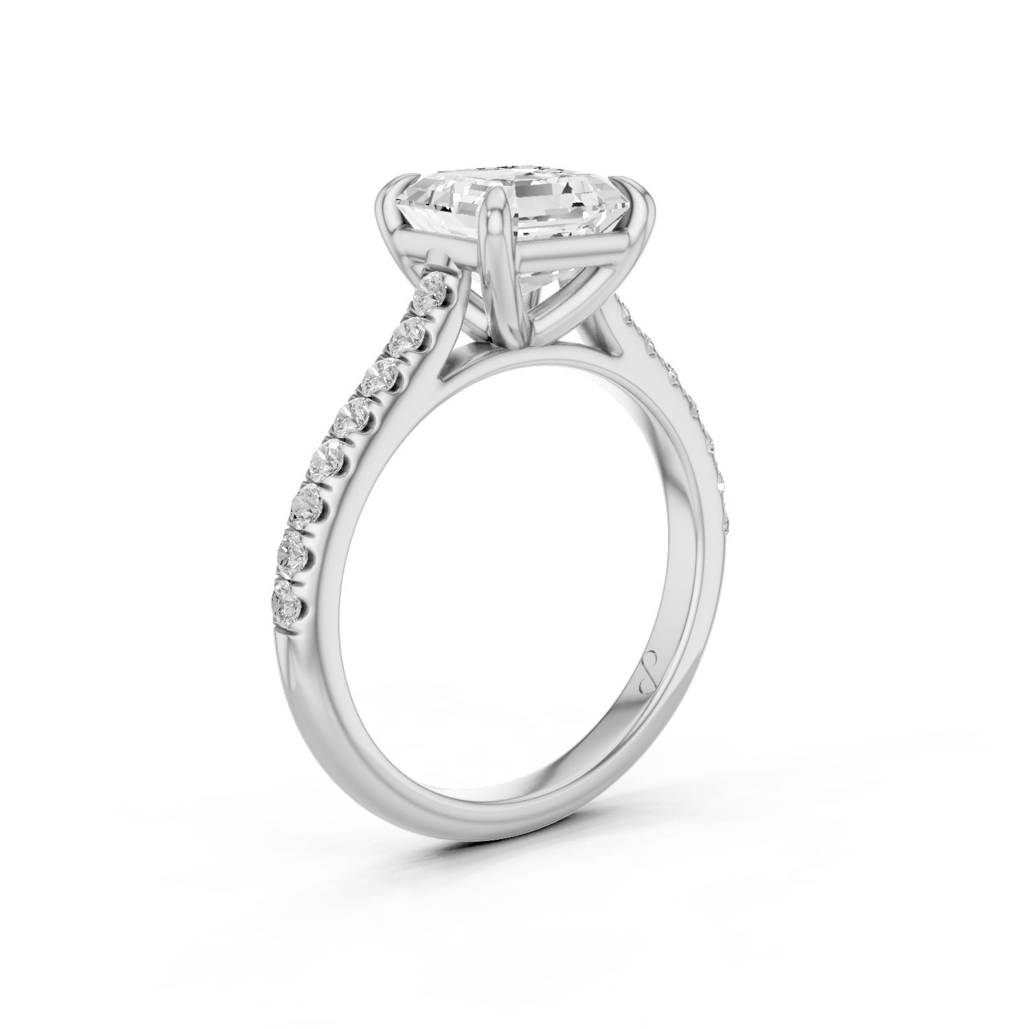 Cathedral Pavé (Moissanite) - 10k White Gold