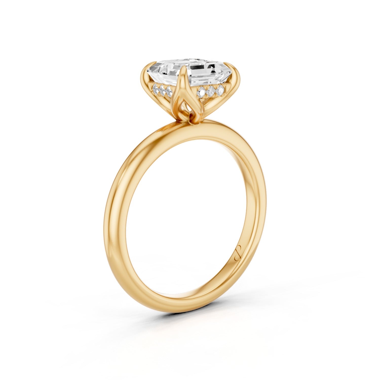 Hidden Halo Petal Solitaire (Diamond) - 14k Yellow Gold