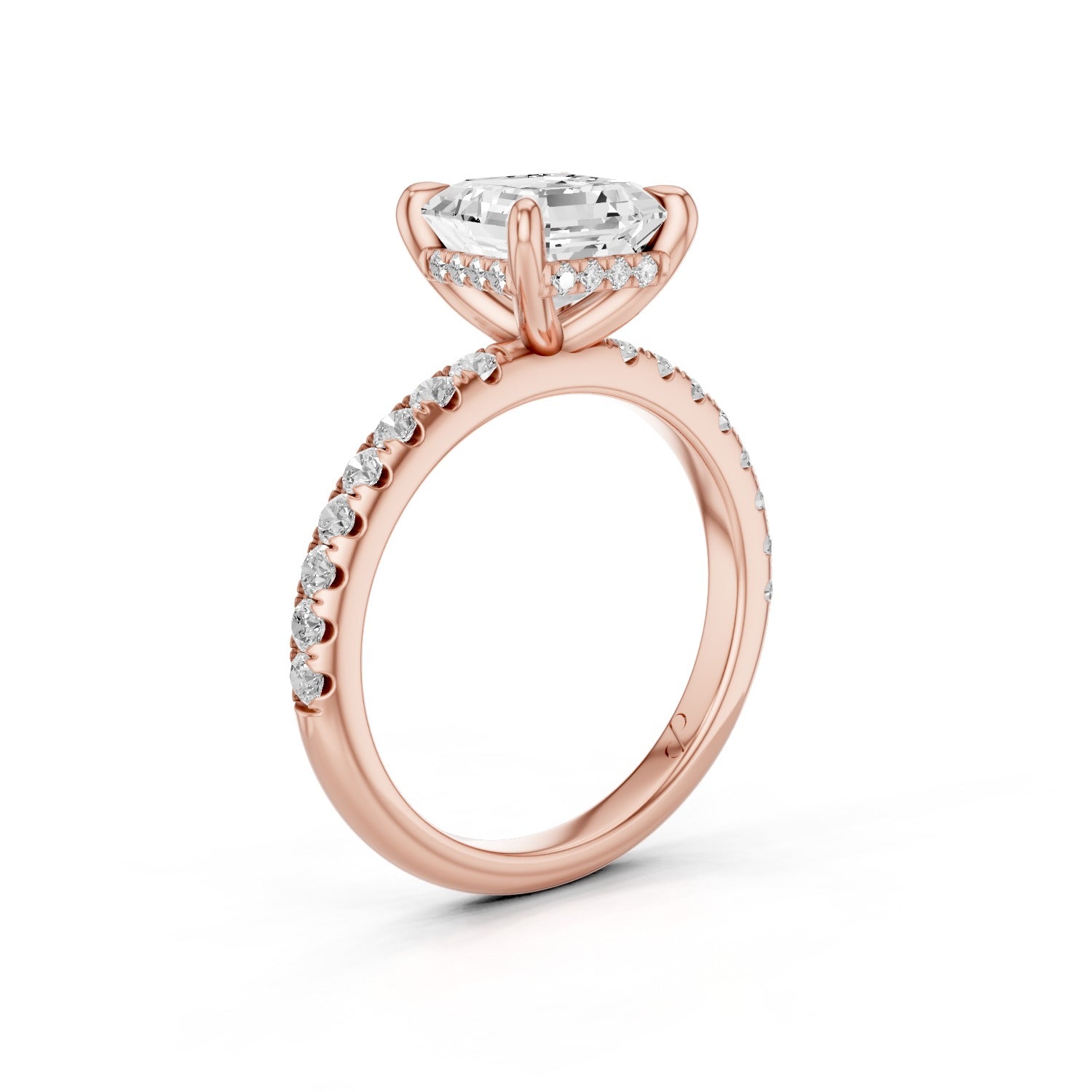 Hidden Halo Pavé (Moissanite) | 18k Rose Gold