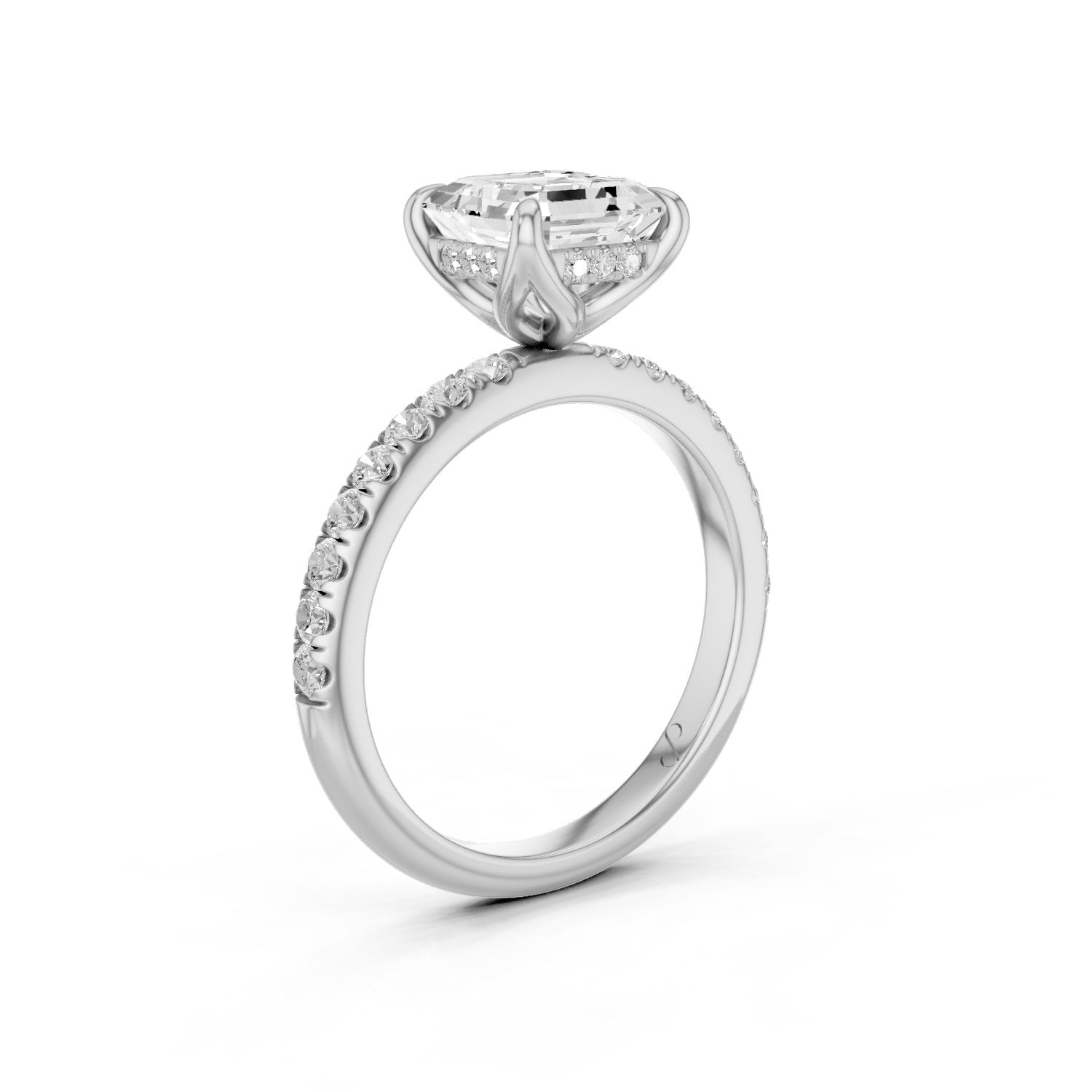 Hidden Halo Petal Pavé (Moissanite) | 10k White Gold