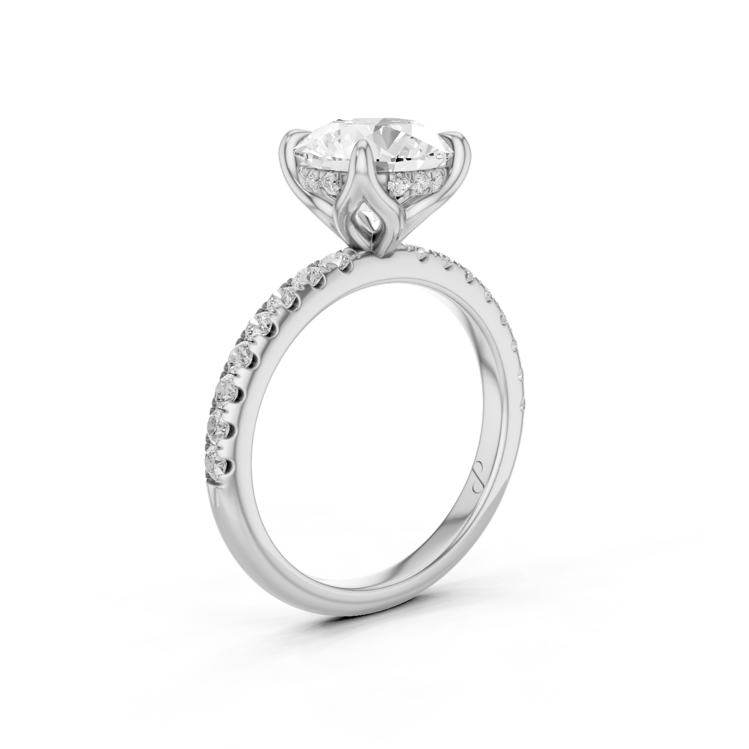 Hidden Halo Petal Pavé (Moissanite)