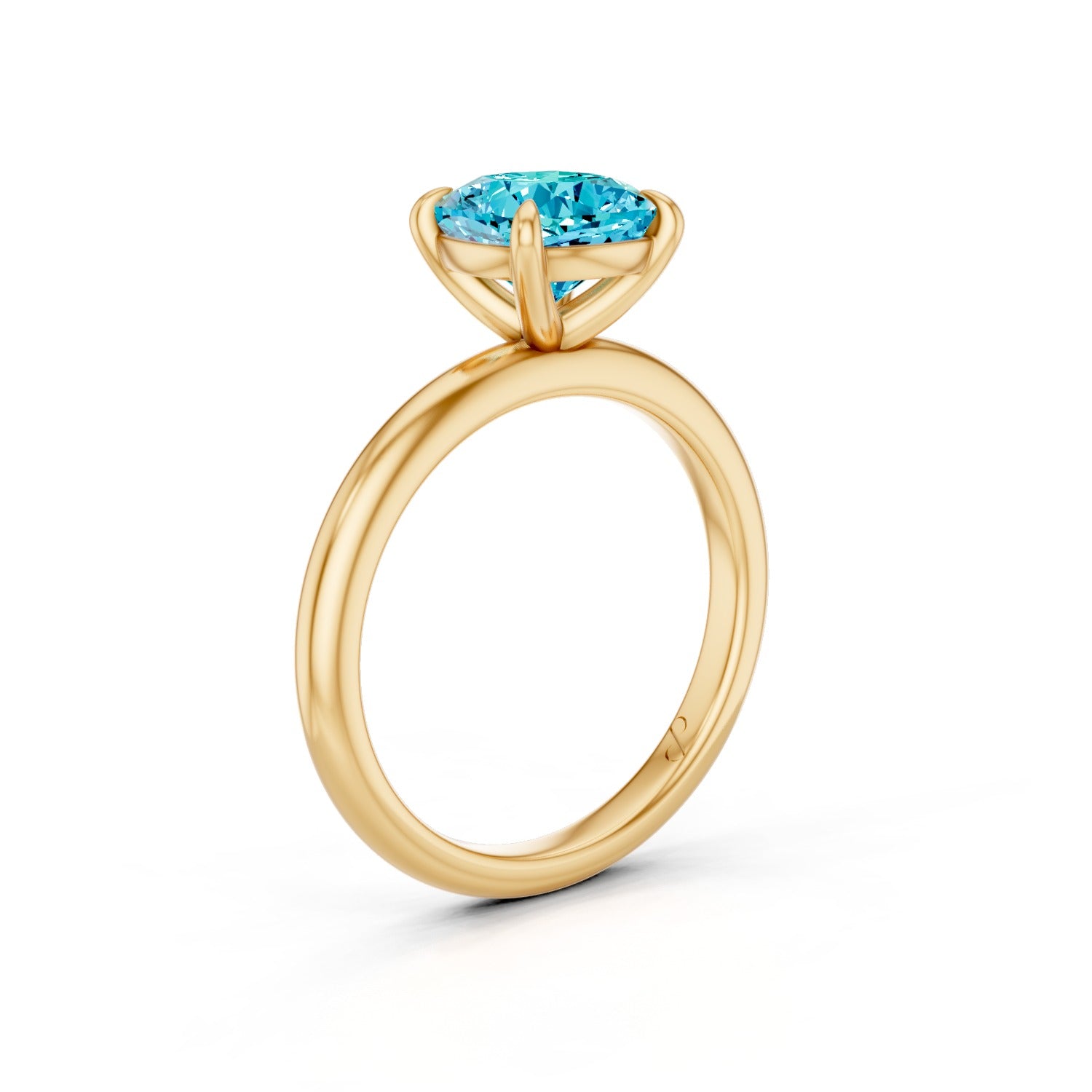 Classic Solitaire (Paraiba) - 18k Yellow Gold
