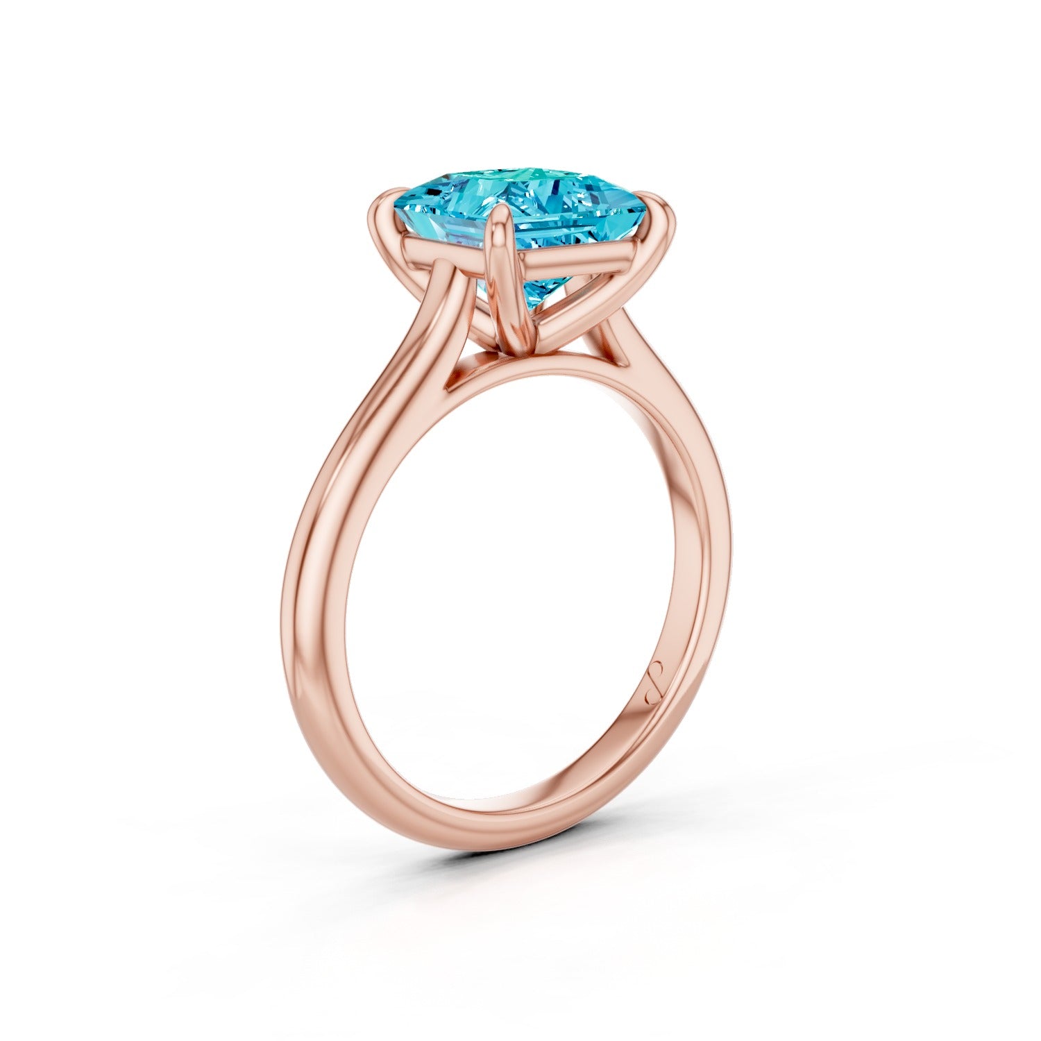 Cathedral Solitaire (Paraiba) | 14k Rose Gold