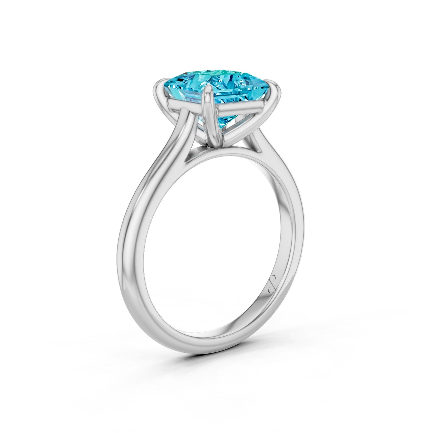 Cathedral Solitaire (Paraiba) - 10k White Gold