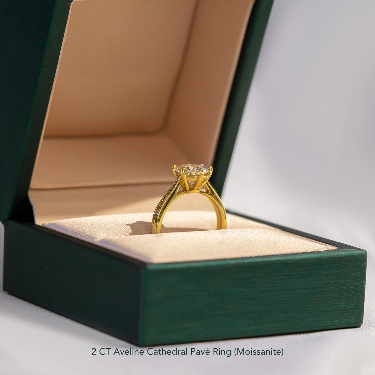 Aveline Cathedral Pavé Ring (Moissanite)