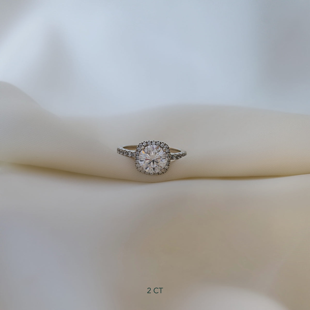 Round Halo Pavé Ring