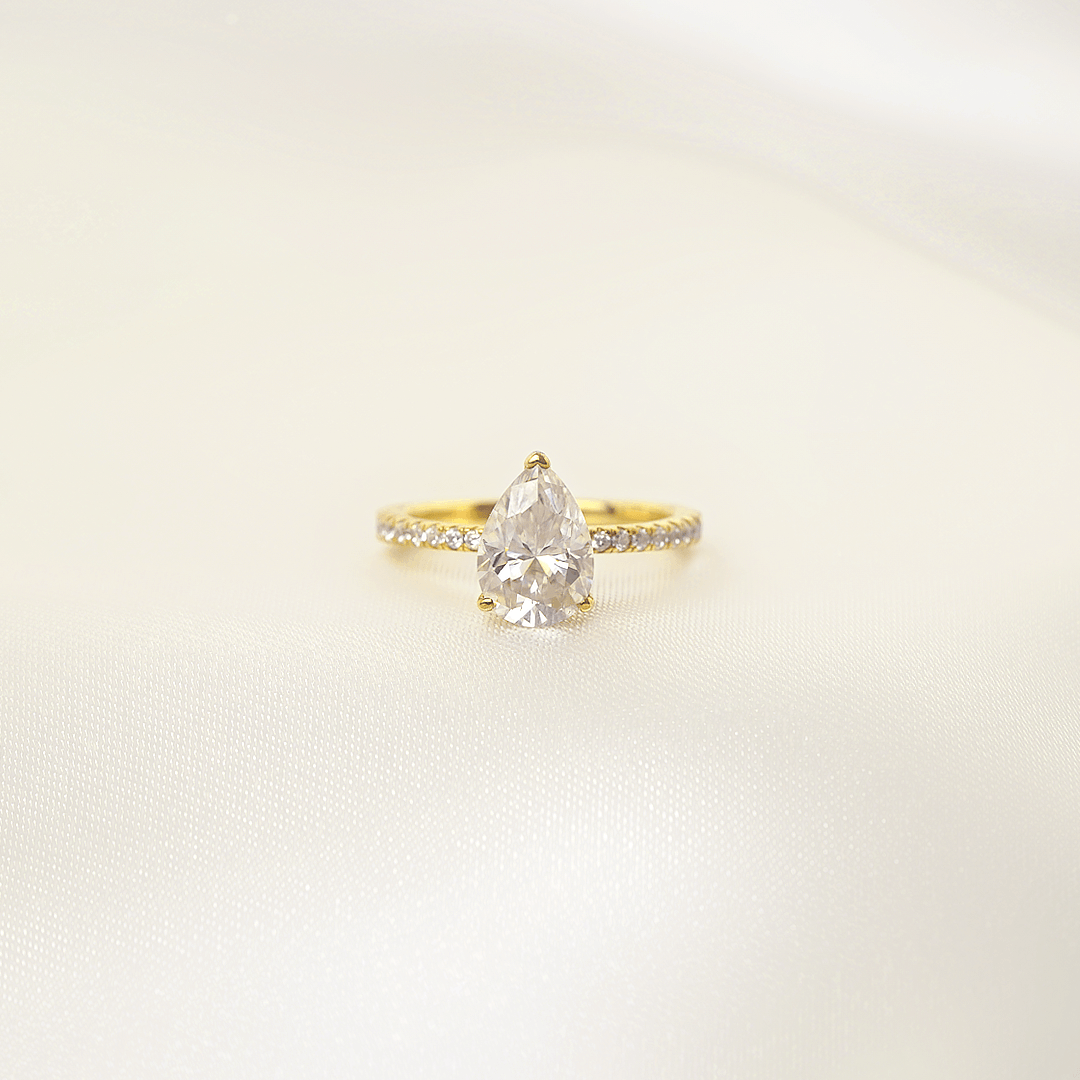 Pear Cut Pavé Ring