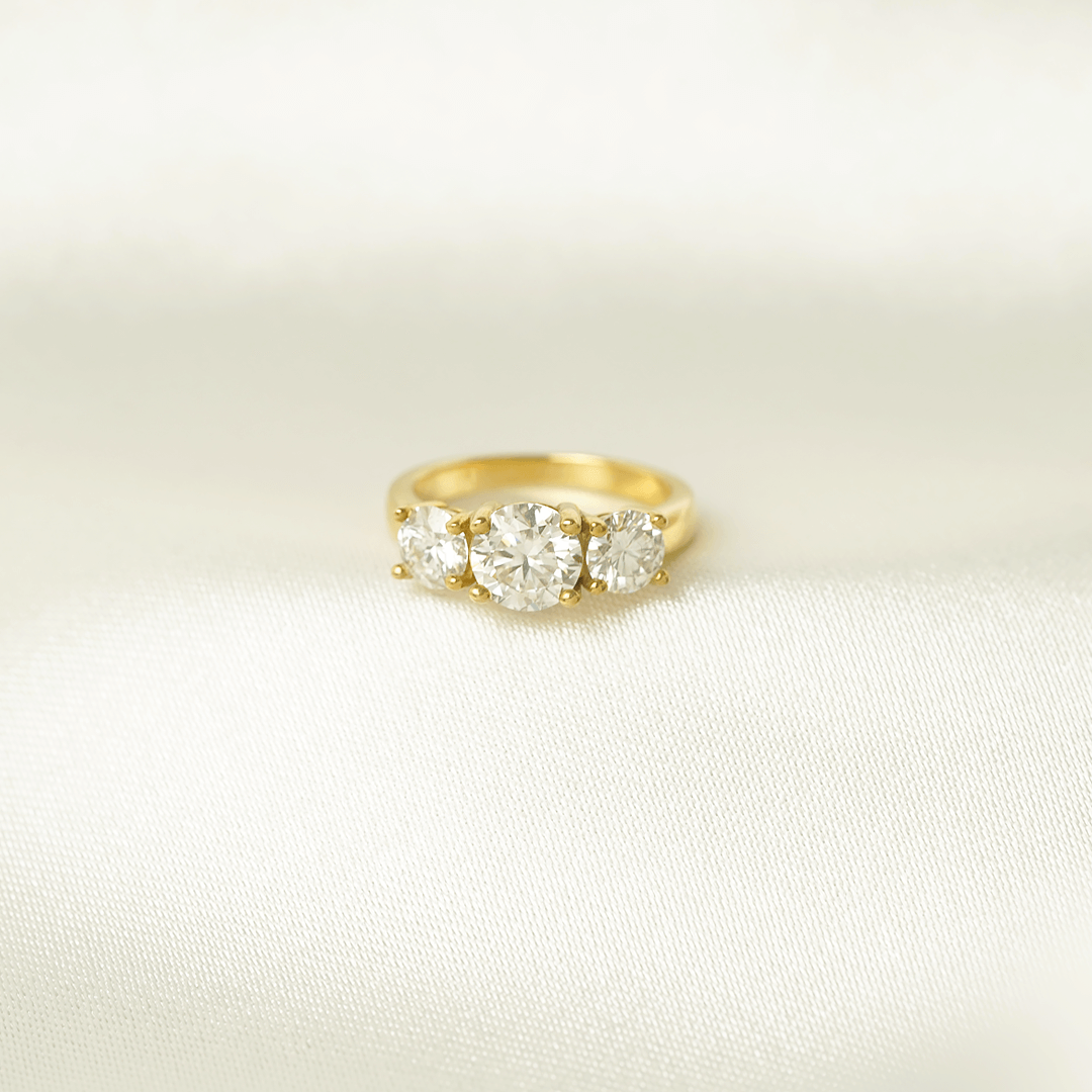 Round Three-Stone Ring