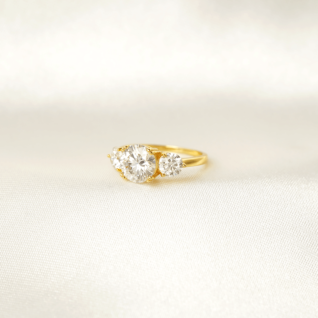 Round Three-Stone Ring