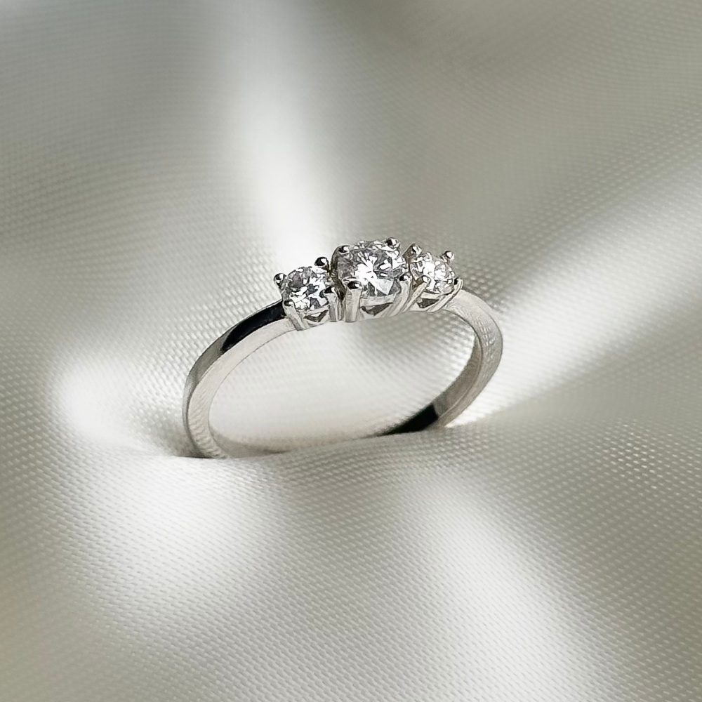 Promise Rings Inset Stone Astra Three-Stone Promise Ring